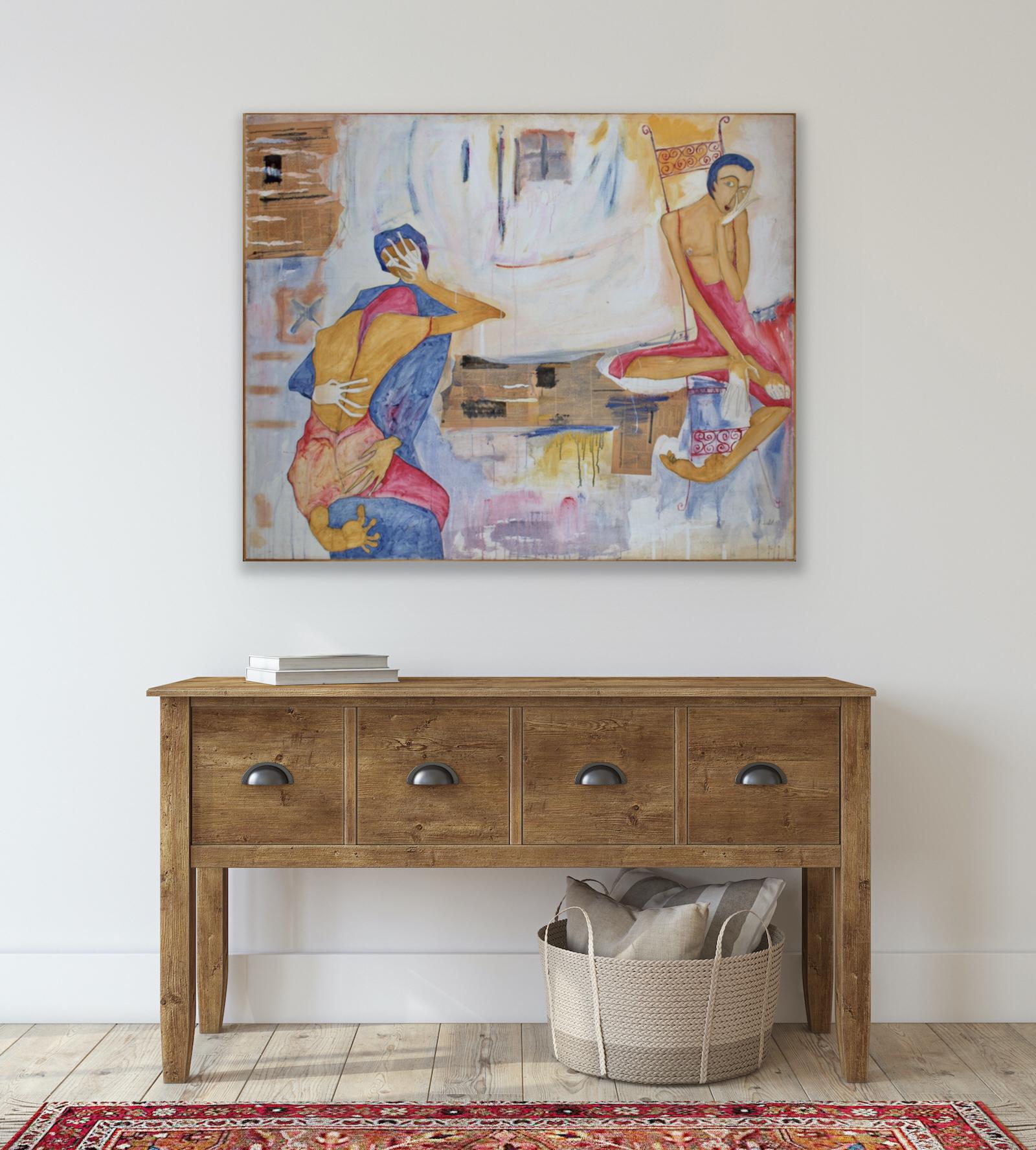 Contemporary figurative painting by Khalid Nadif

Mixed media on canvas, offered in a light wood frame. Signed on back by the artist.

Portrait, female figure, figurative art, figurative painting, contemporary art,  surrealist, surrealism,