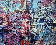 'An Insistence Upon Being' - colorful abstract painting, layered, impasto