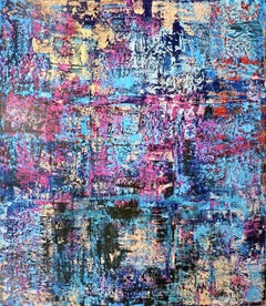 'An Insistence Upon Being' - colorful abstract painting, layered, impasto