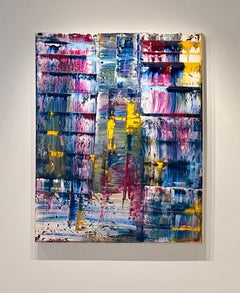 'Ode to Jack Whitten' - colorful abstract painting, layered, impasto, lines