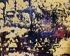 'Sumiregusa' - colorful abstract painting, layered, impasto, purple and yellow