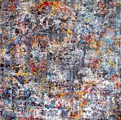 'The Gossamer Veil' - colorful abstract painting, layered, impasto, texture