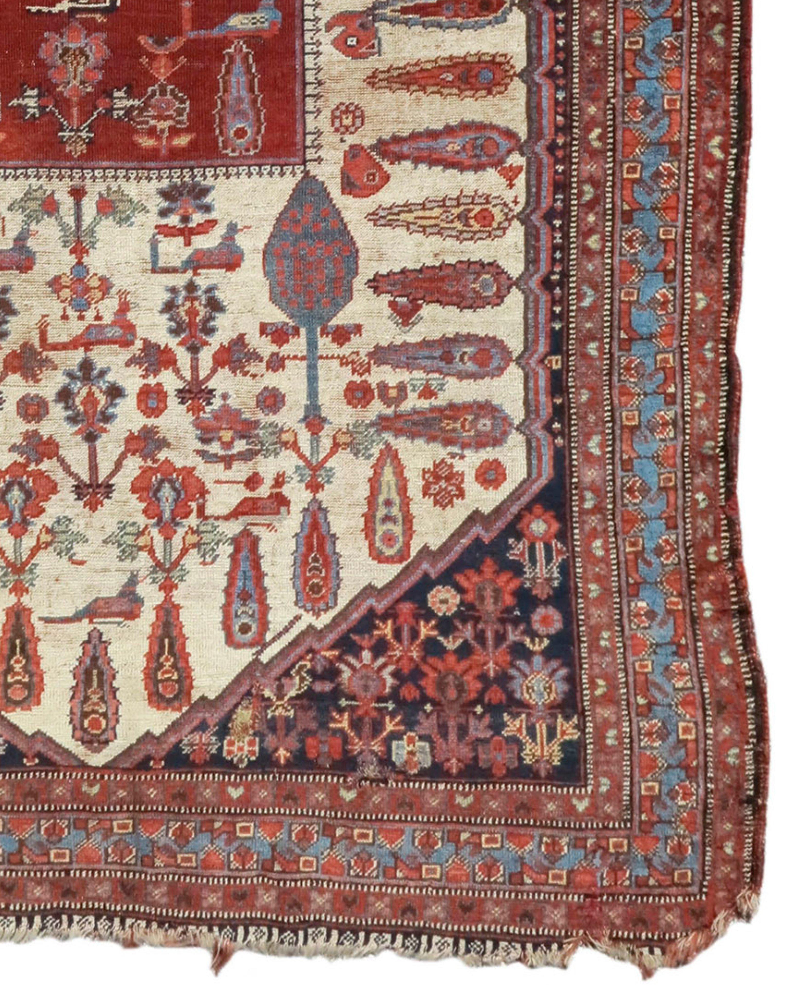 Persian Antique Khamseh Rug, Mid-19th Century For Sale
