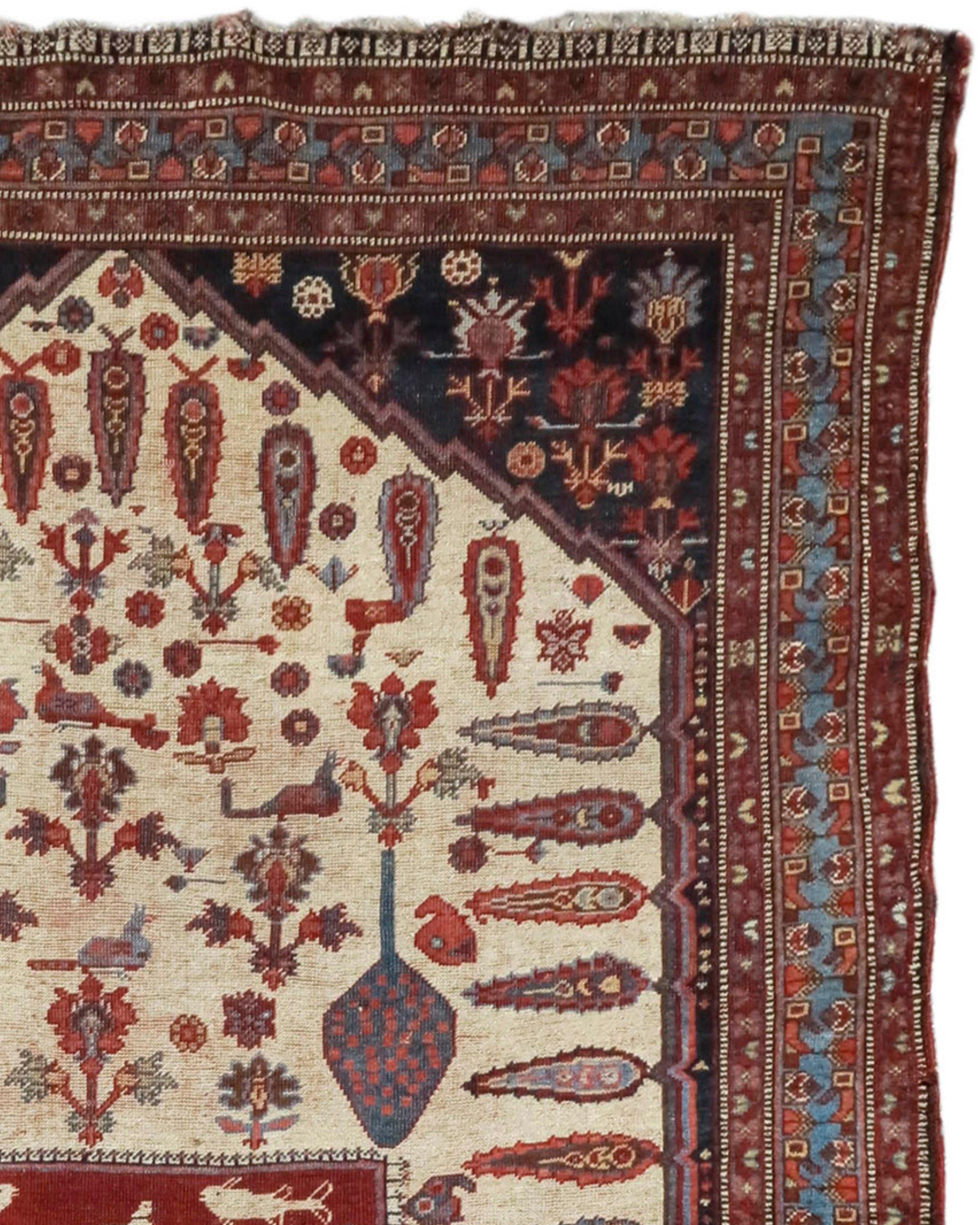 Antique Khamseh Rug, Mid-19th Century In Good Condition For Sale In San Francisco, CA