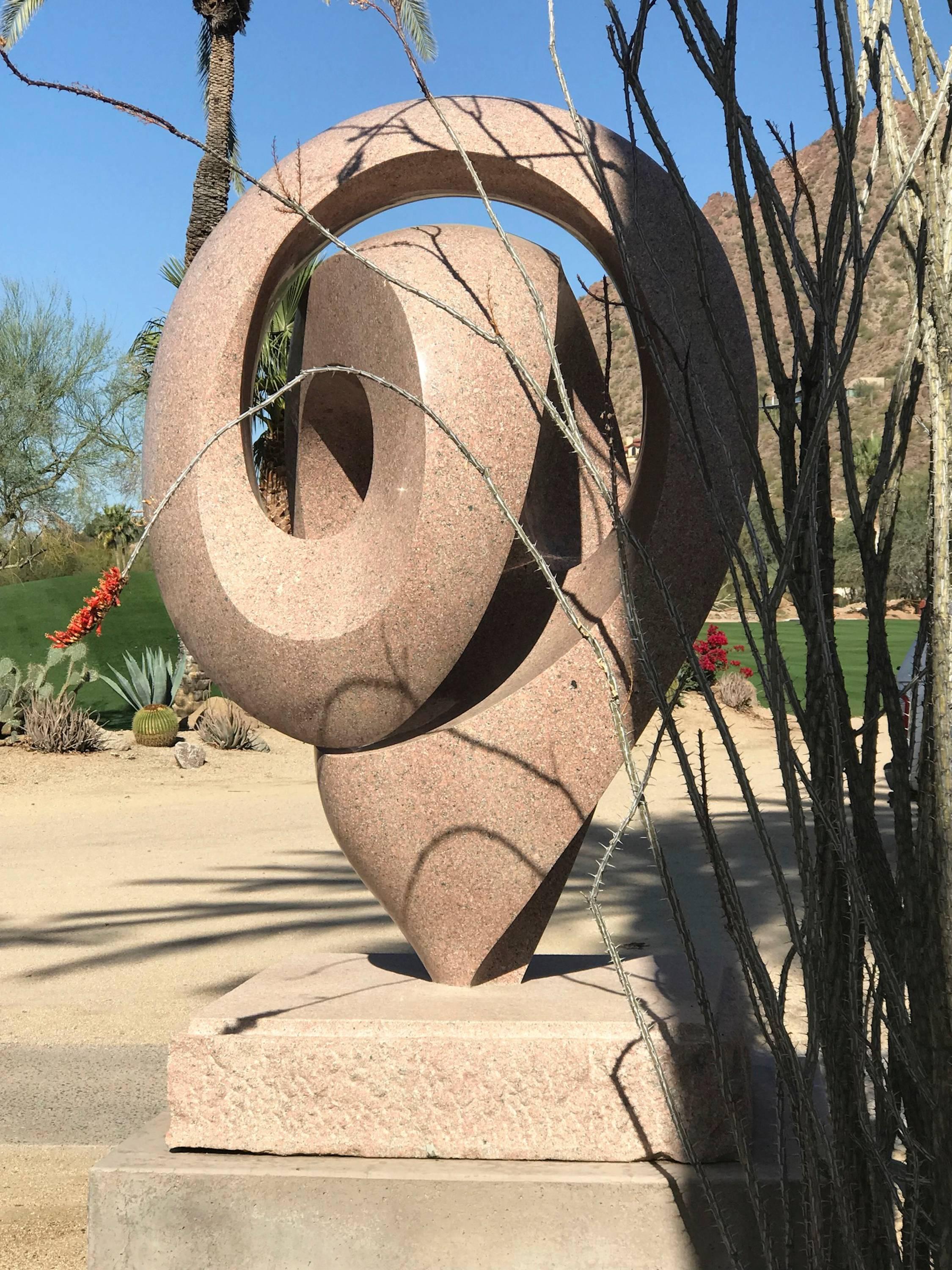 Curvilinearity, monumental granite abstract sculpture Khang Pham-New outdoor For Sale 3