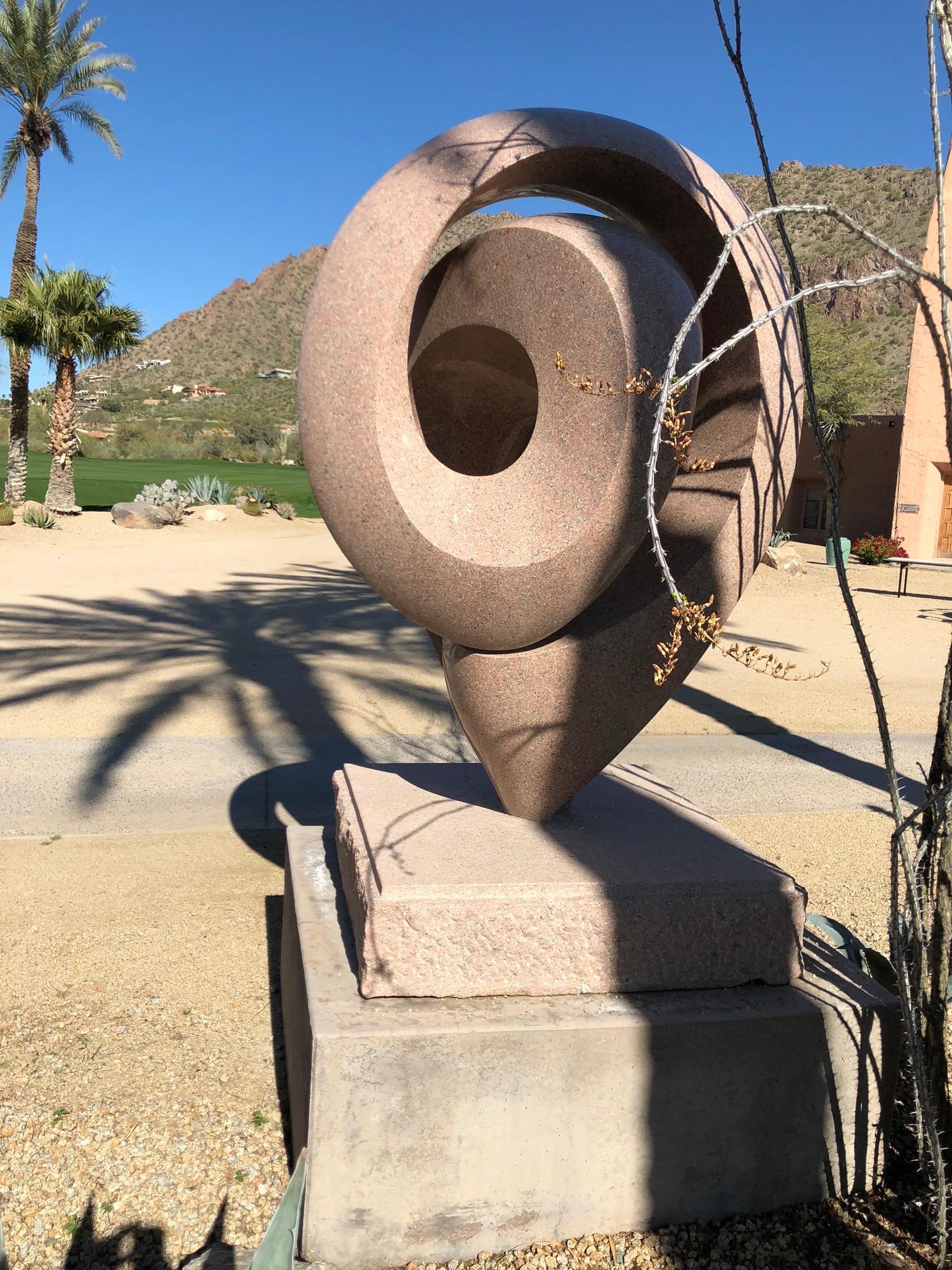 Curvilinearity, monumental granite abstract sculpture Khang Pham-New outdoor For Sale 5