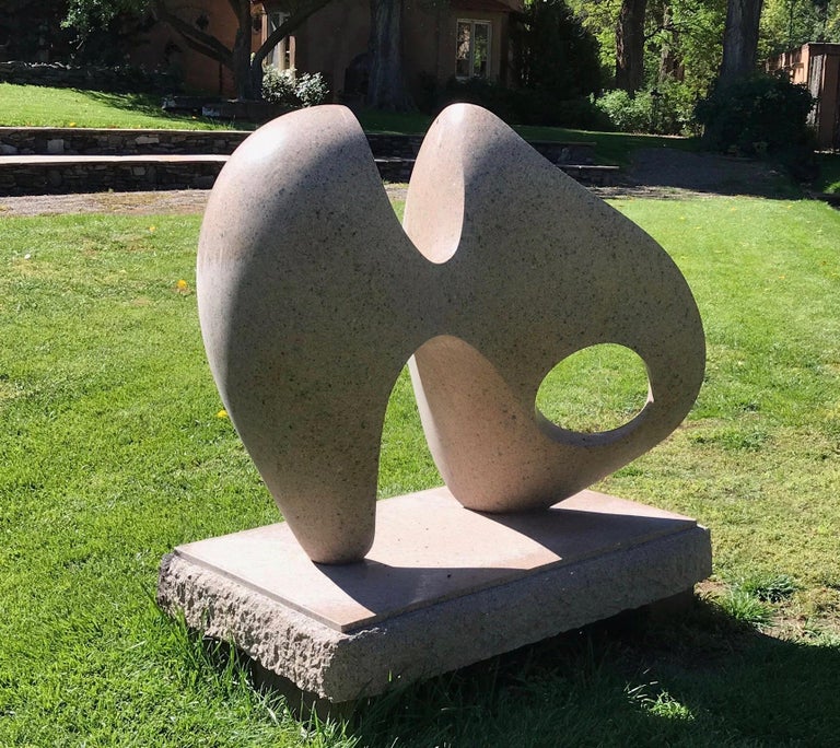 Khang PhamNew Dance With Wisdom, pink granite, abstract sculpture