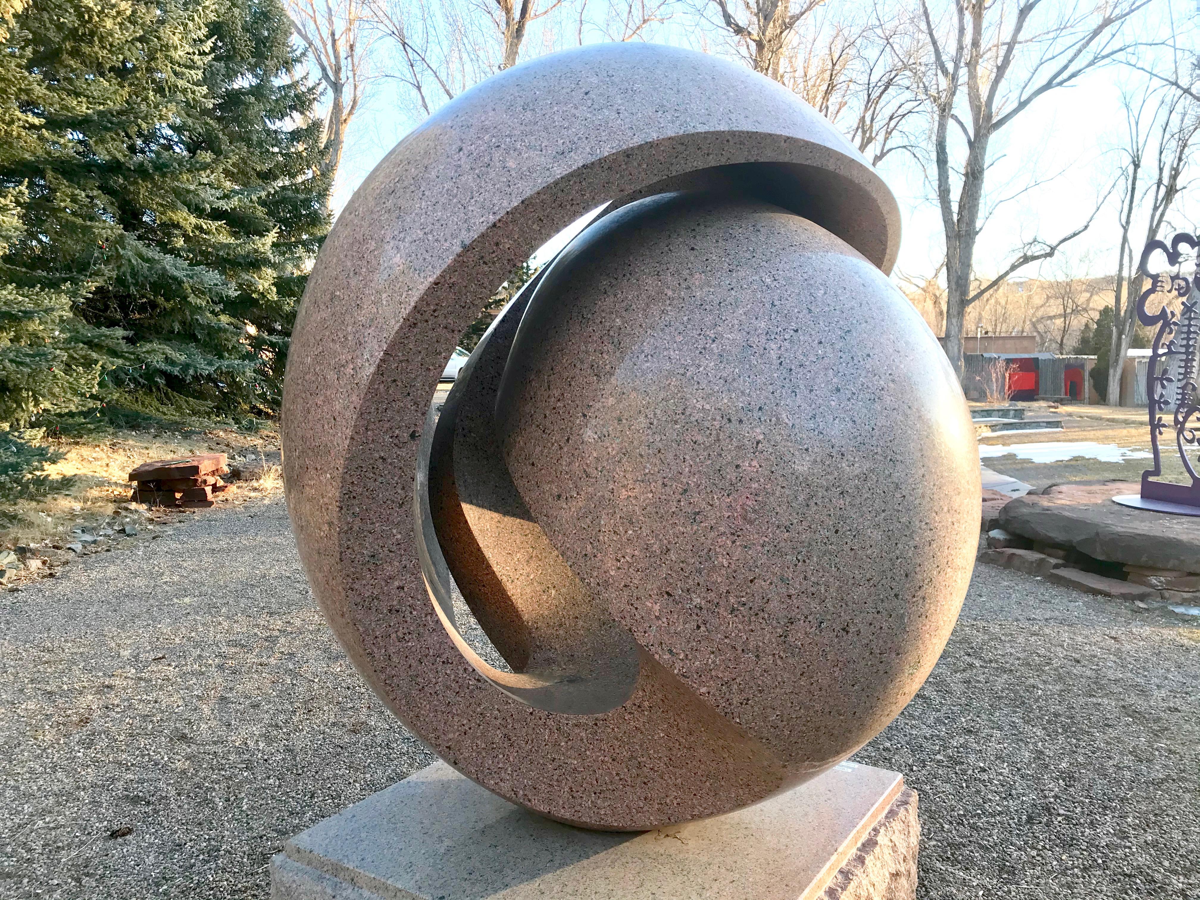 Embraced, Khang Pham-New, granite, abstract, folded, sculpture, outdoor, indoor For Sale 8