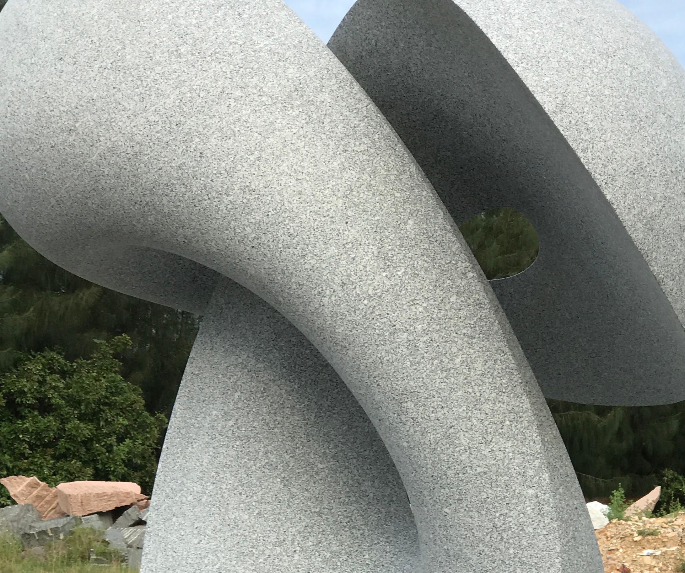 Infinity, monumental contemporary white granite sculpture by Khang Pham-New  For Sale 1