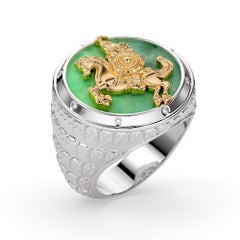 Khan's Dominion 18k Gold Ring, Siberian Jade