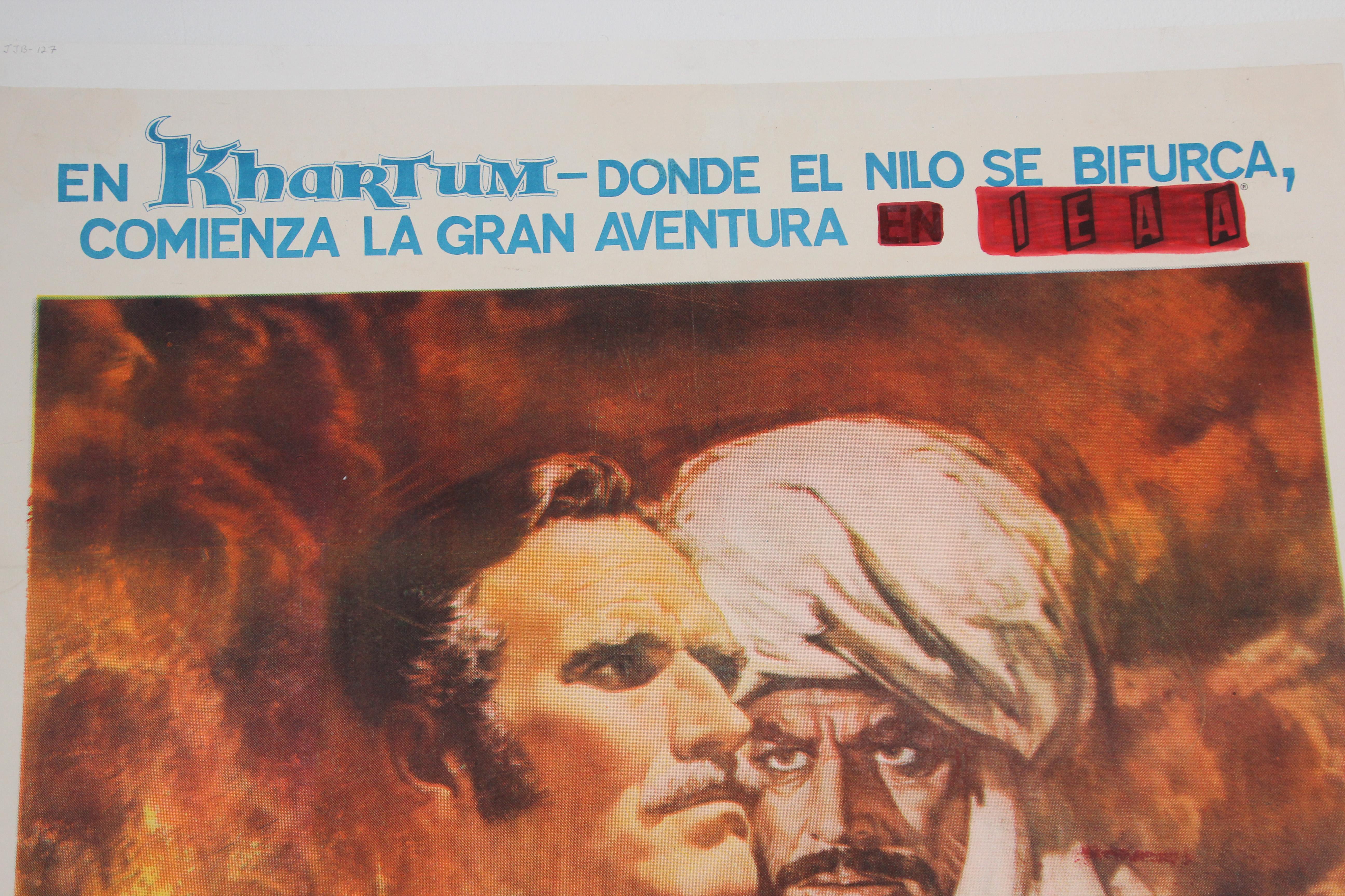 Affiche espagnole du film de la guerre épique britannique Khartoum, 1966 en vente 4