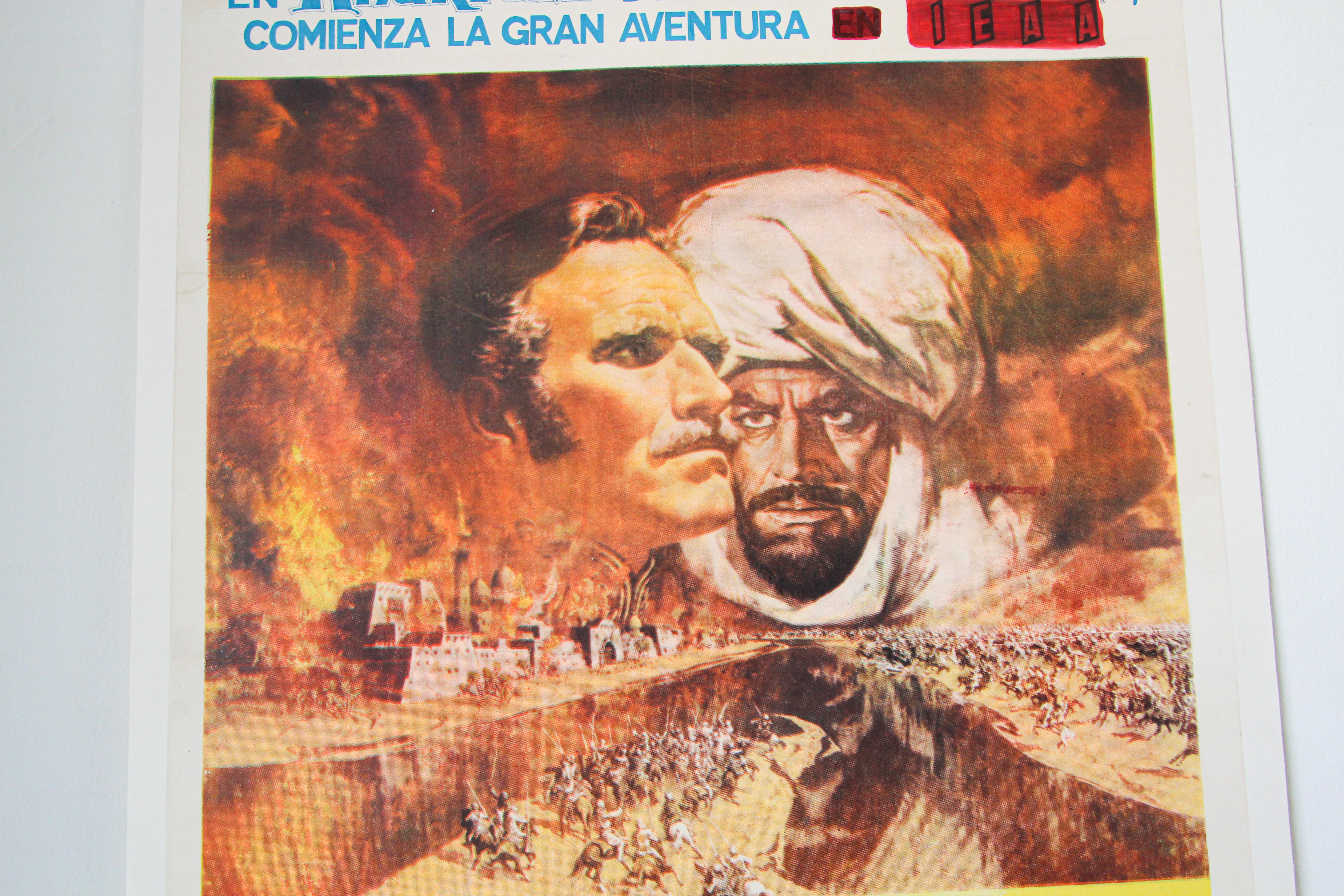 Khartoum, 1966 Britisches episches Kriegsfilmplakat auf Spanisch (amerikanisch) im Angebot
