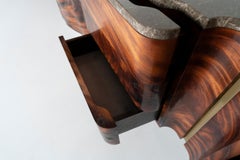 Khaya Ballena, 21st Century Large Mahogany Veneer and Marble Sideboard