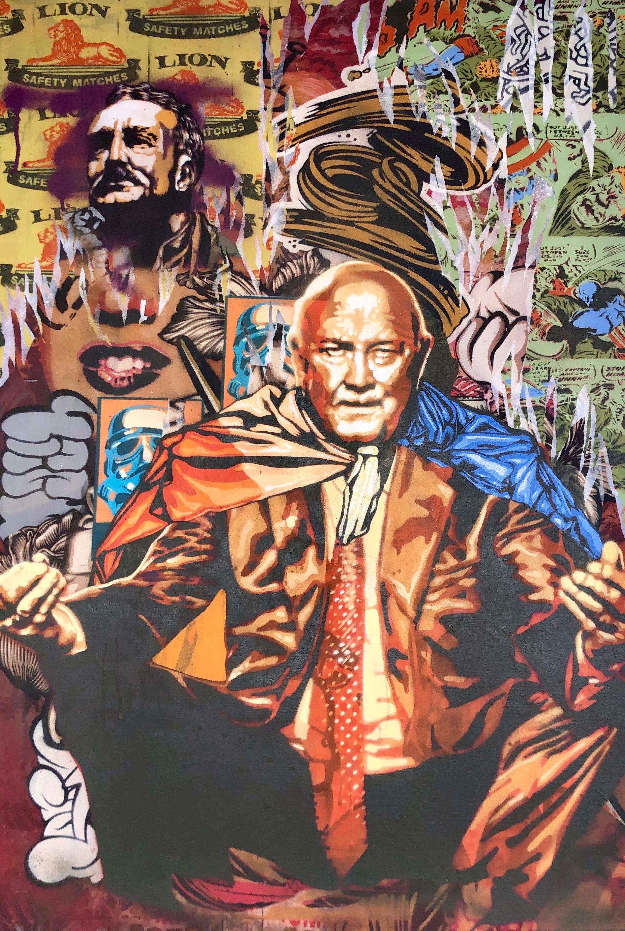 Khaya Witbooi Abstract Painting – Captain de Klerk - Colorful, Edgy Pop Art Meets Street Art, Original Painting