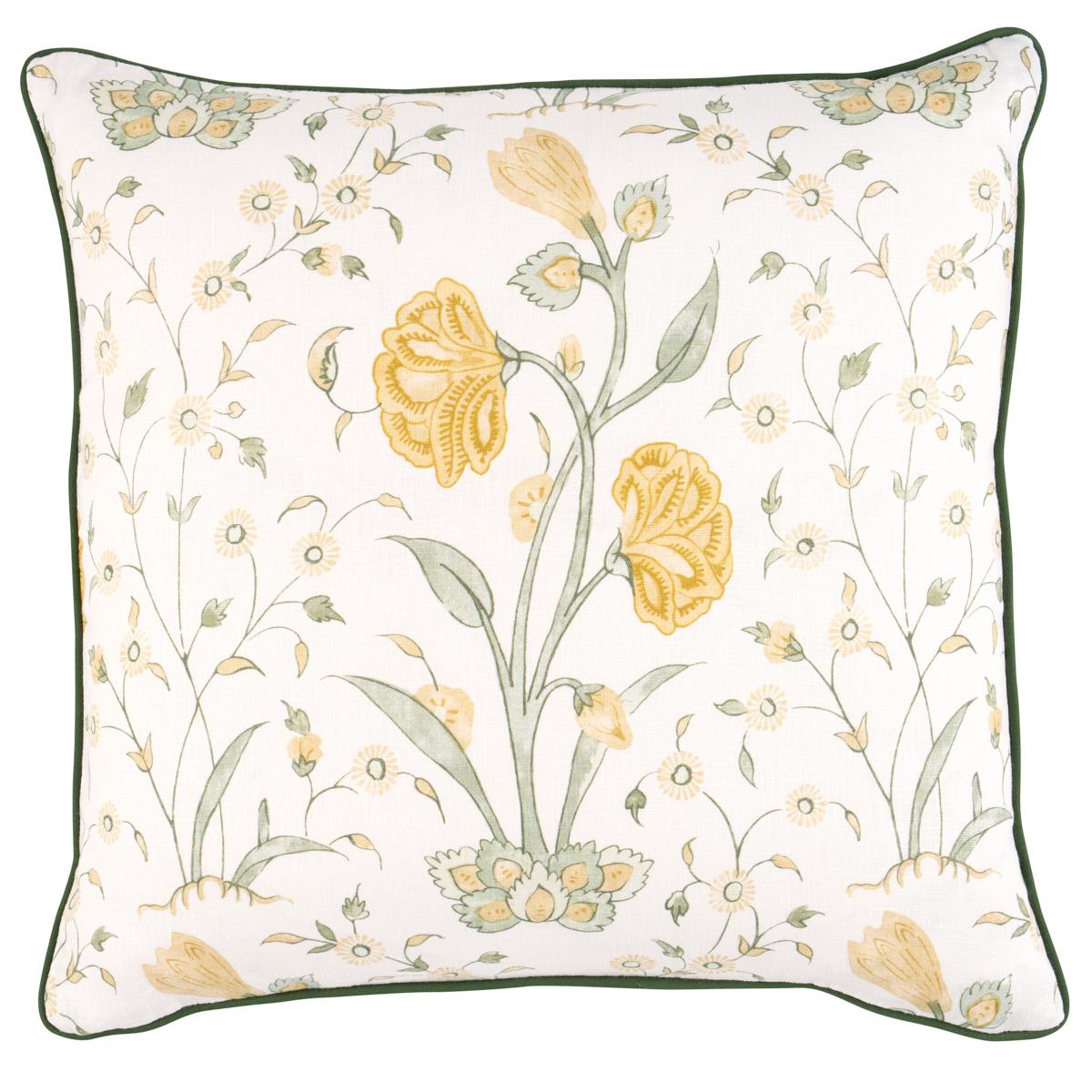 Khilana Floral Pillow in Marigold 20 x 20" For Sale