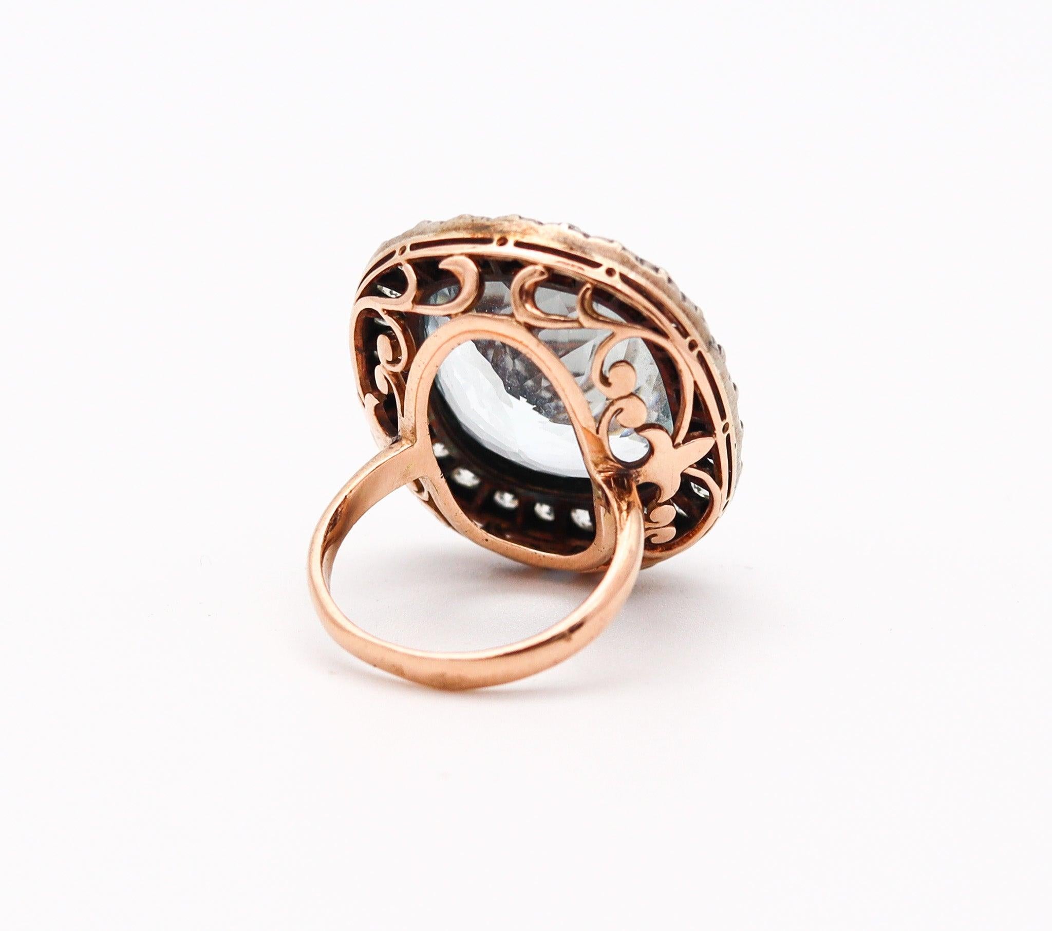 KHLEBNIKOV Cocktailring 14Kt Gold Silber mit 26,88 Karat Aquamarinen & Diamanten 1