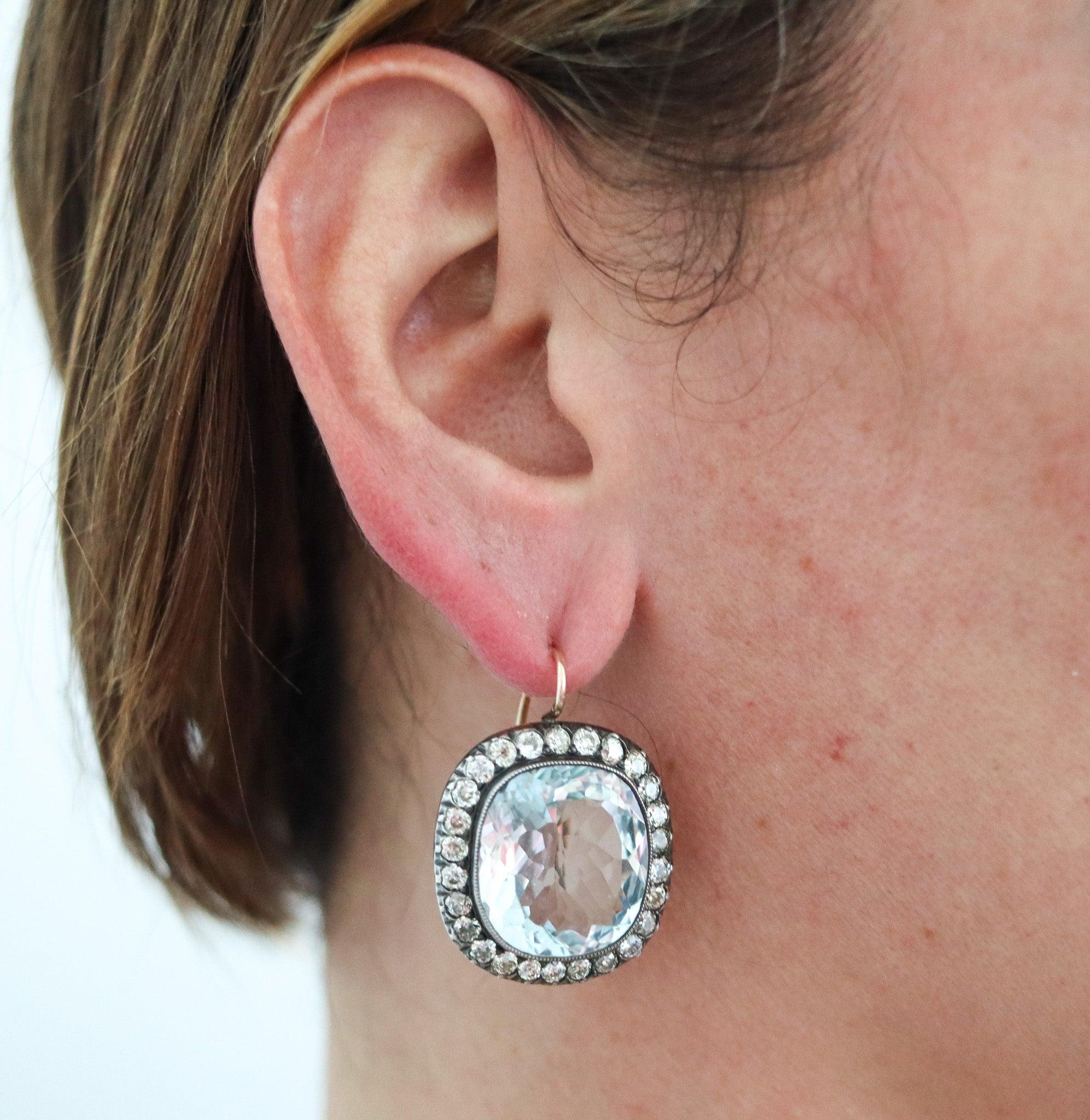 An exceptional pair of earrings designed by Ivan Khlebnikov.

This fabulous pair of dangle earrings were crafted and retailed by the firm of Ivan Khlebnikov, back between 1890 and 1900. The ear-drops has been masterfully crafted in the classic