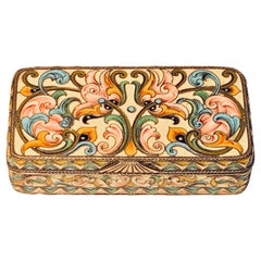 Chlebnikow Russische Silber-Vergoldung und schattierte Emaille-Box