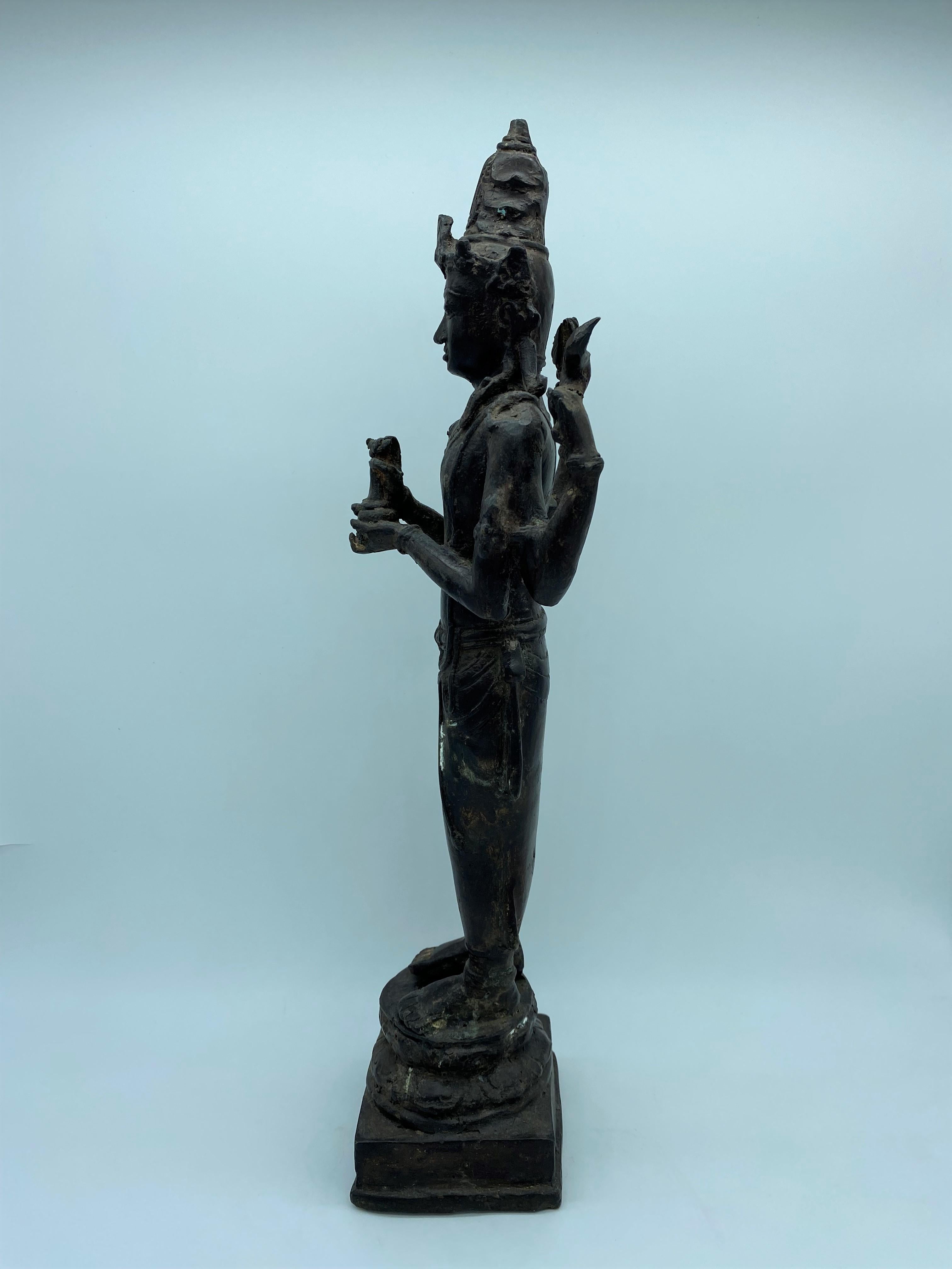 Khmer Art Divinity Statue Cambodia Early 20th Century 2