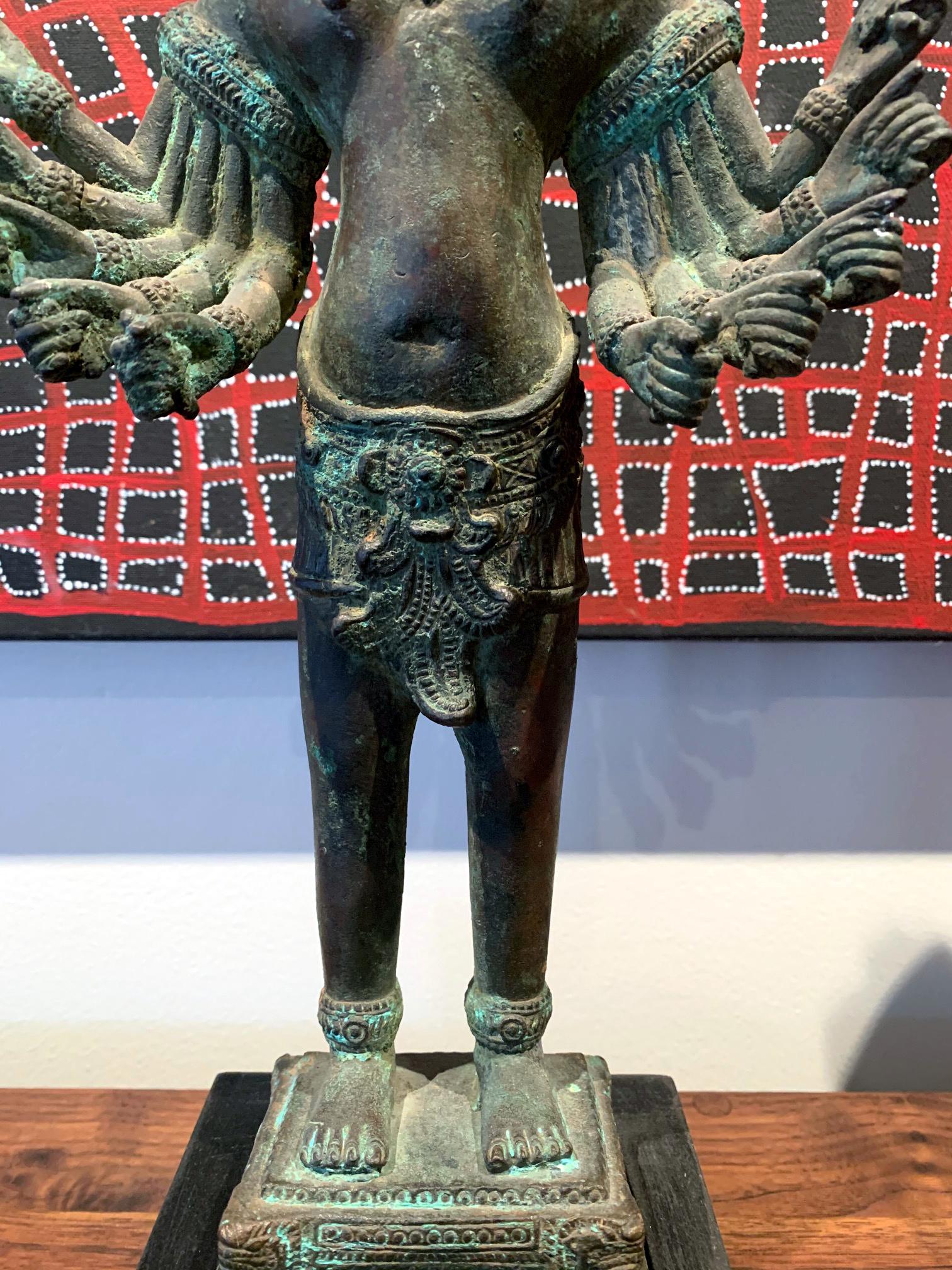 Cast Khmer Bronze Brahma Statue Cambodia