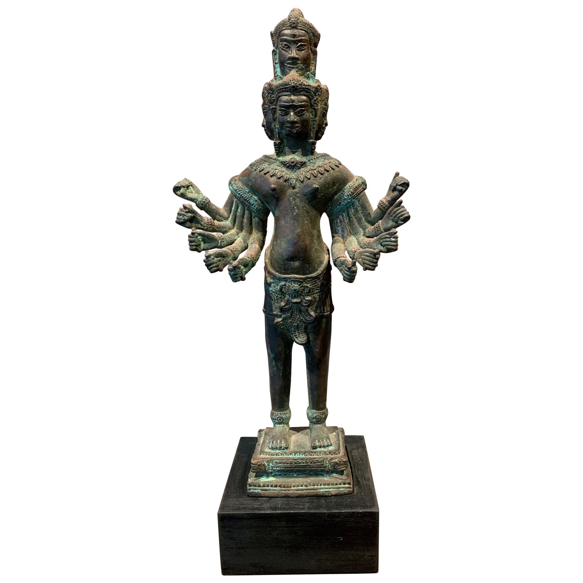 Khmer Bronze Brahma Statue Cambodia