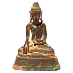 Khmer Bronze Maitreya Buddha 17th/18th Century with Writings