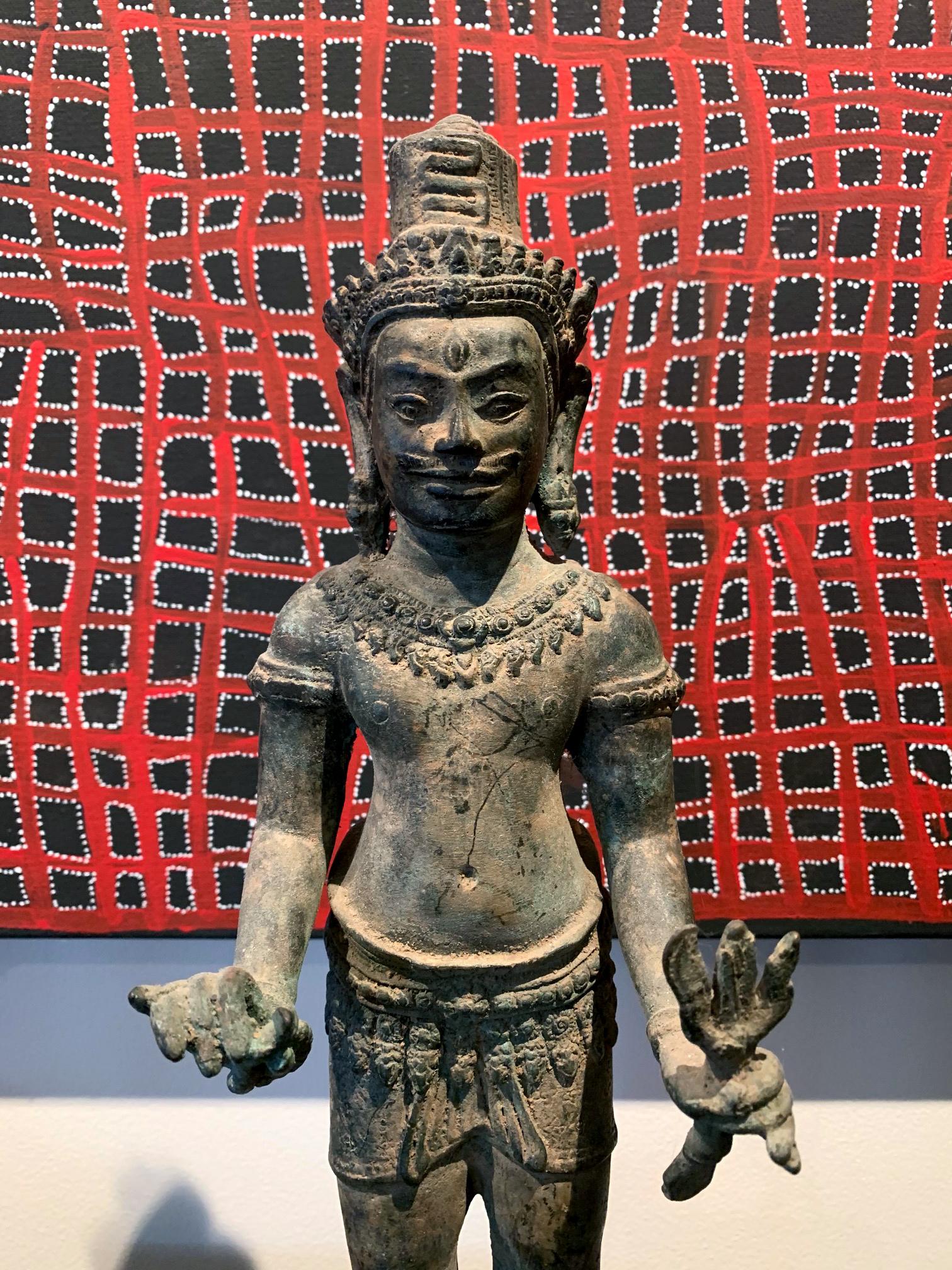 Cambodian Khmer Bronze Statue of Vishnu Cambodia