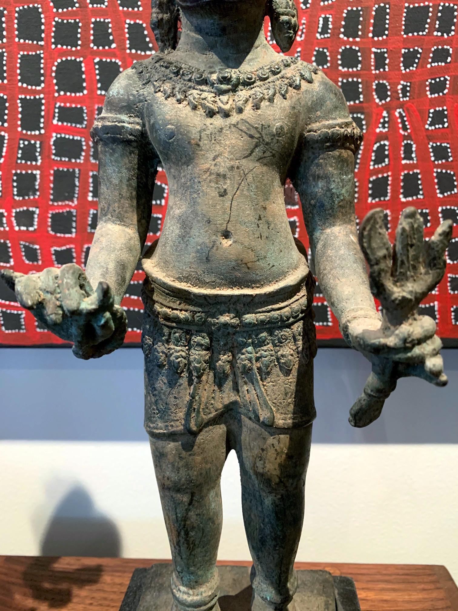 Cast Khmer Bronze Statue of Vishnu Cambodia