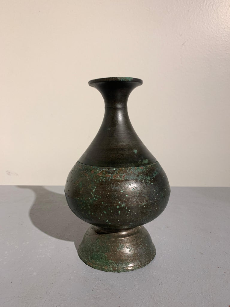 Khmer Bronze Two Part Bottle Vase, Angkor Period, 12th-14th Century For ...