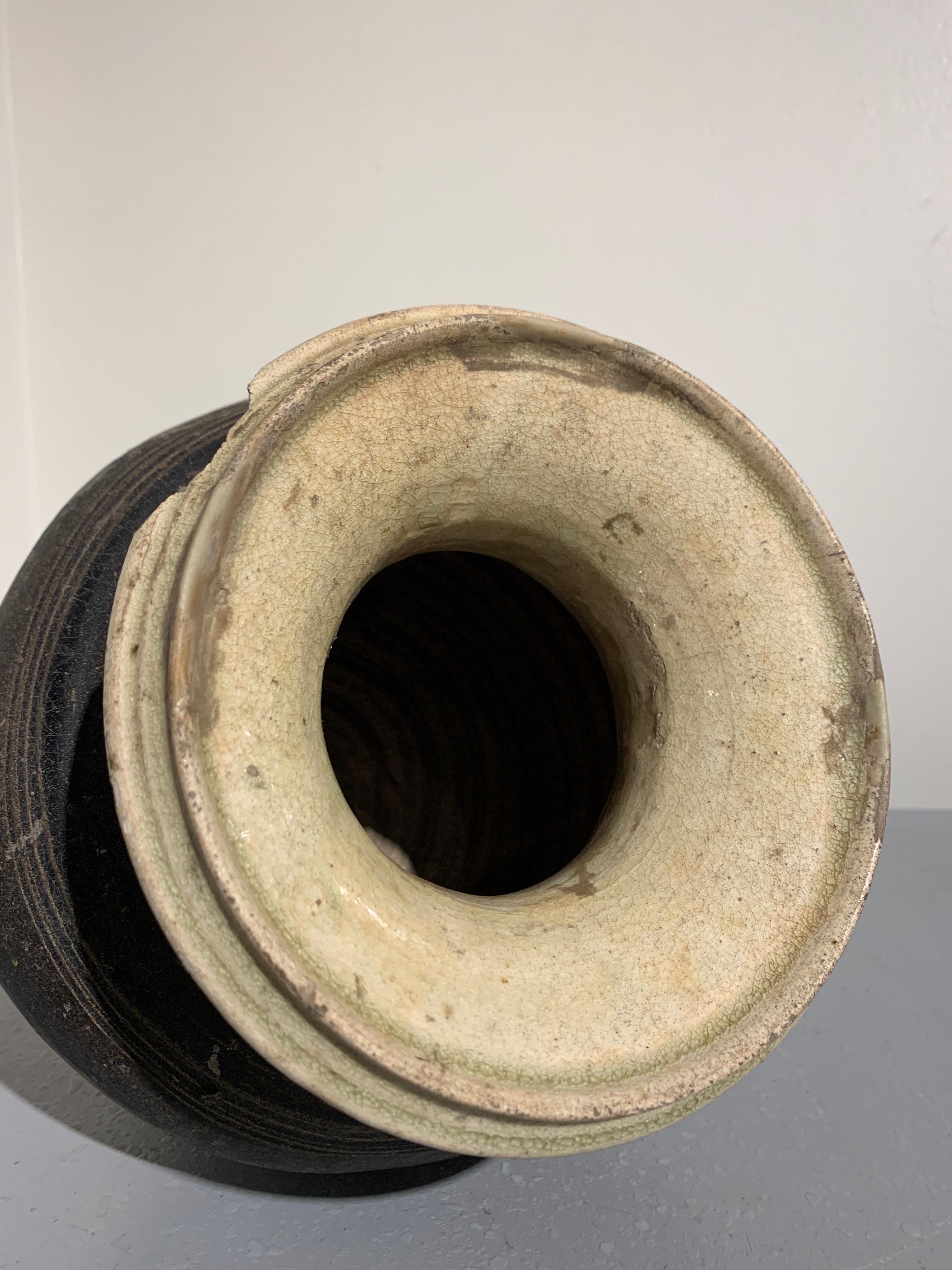 Khmer Brown and Celadon Glazed Vase, Angkor Wat Period, 11th-12th Century 4