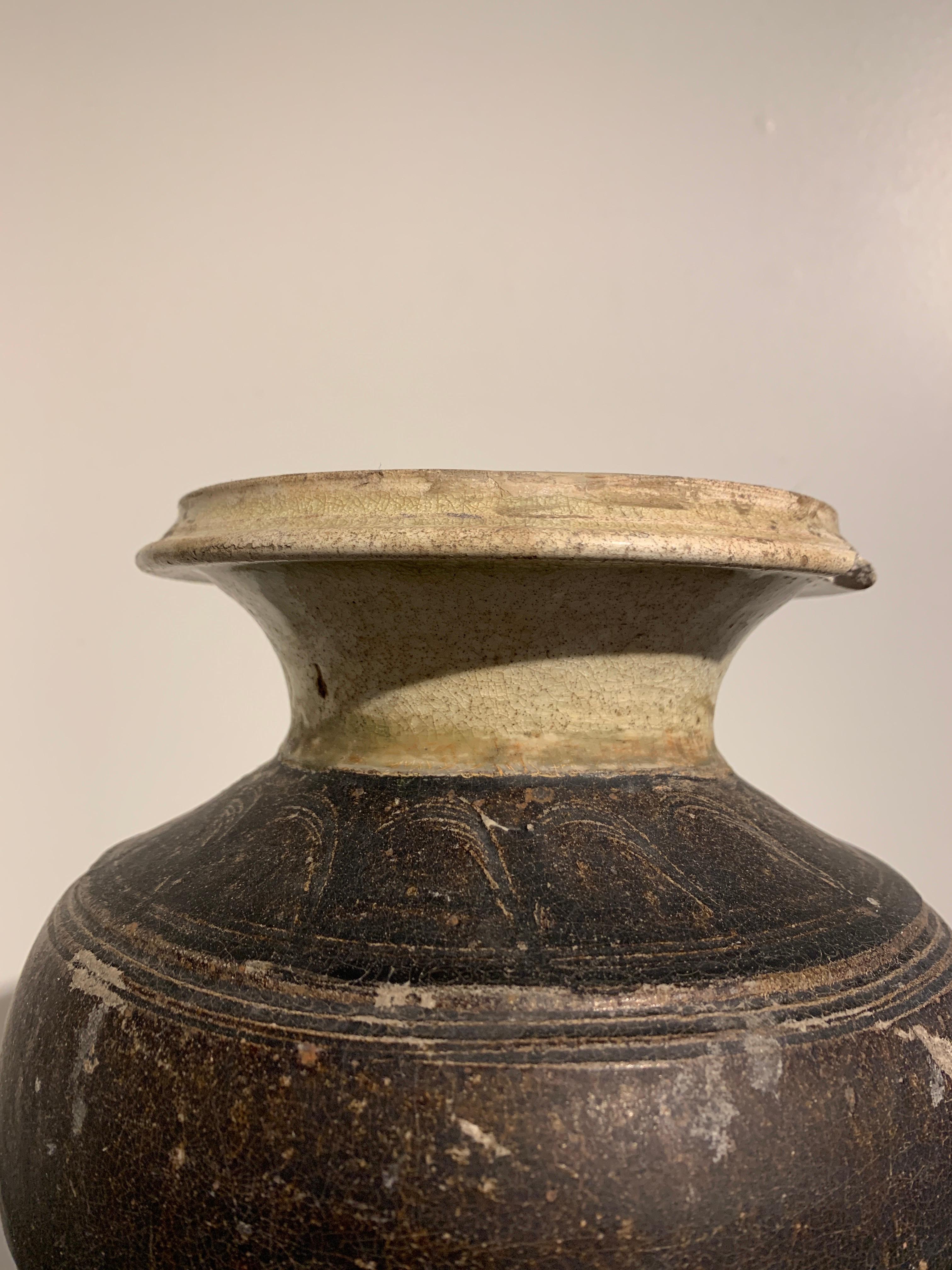 Khmer Brown and Celadon Glazed Vase, Angkor Wat Period, 11th-12th Century 2