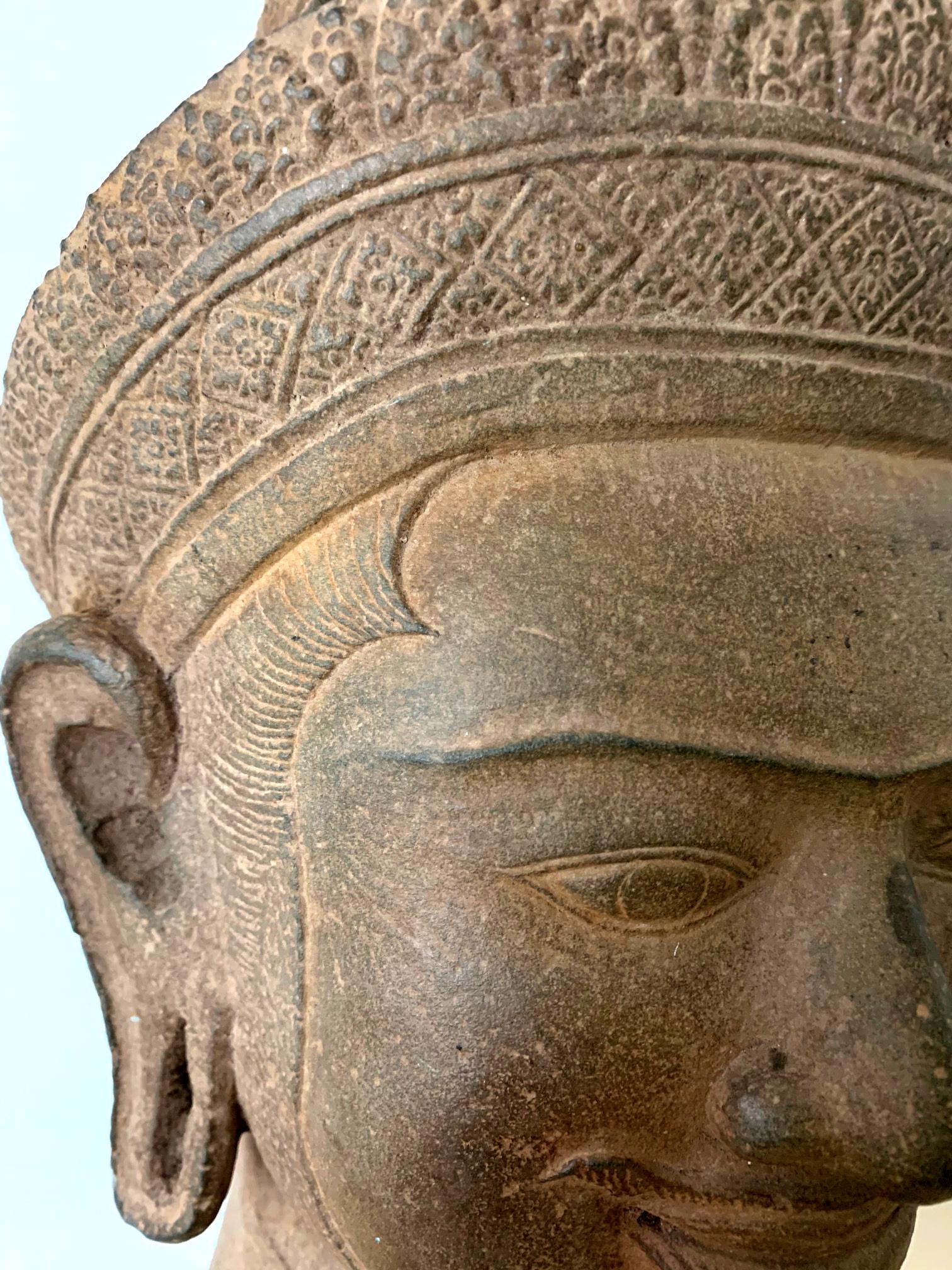 Khmer Sandstone Carving of Vishnu Cambodia 2