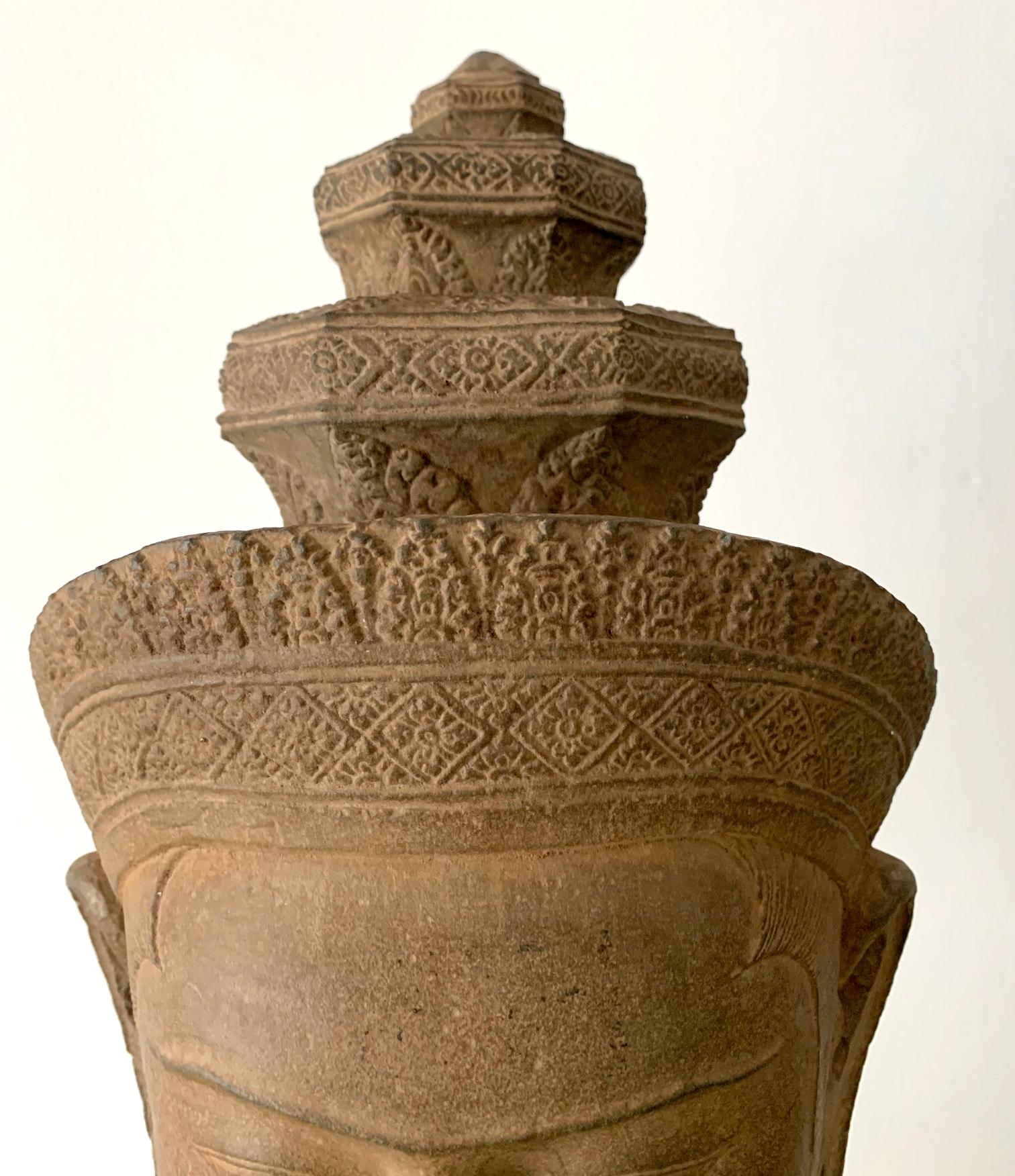 Khmer Sandstone Carving of Vishnu Cambodia 3