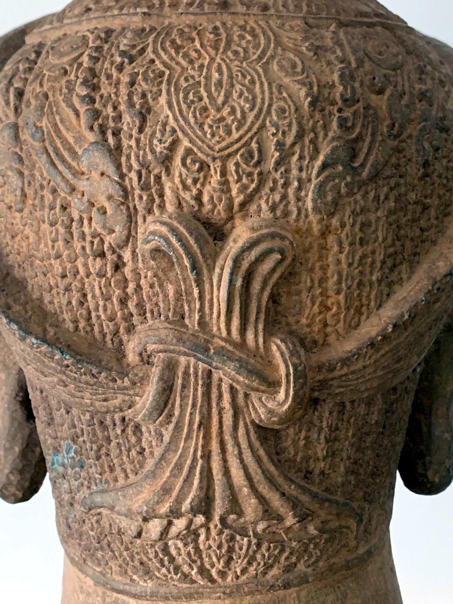 Khmer Sandstone Carving of Vishnu Cambodia 5