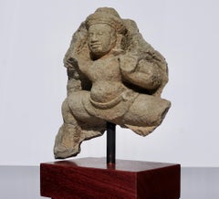 Khmer Sandstone Stele Schist of Buddha or Shiva, 12th Century