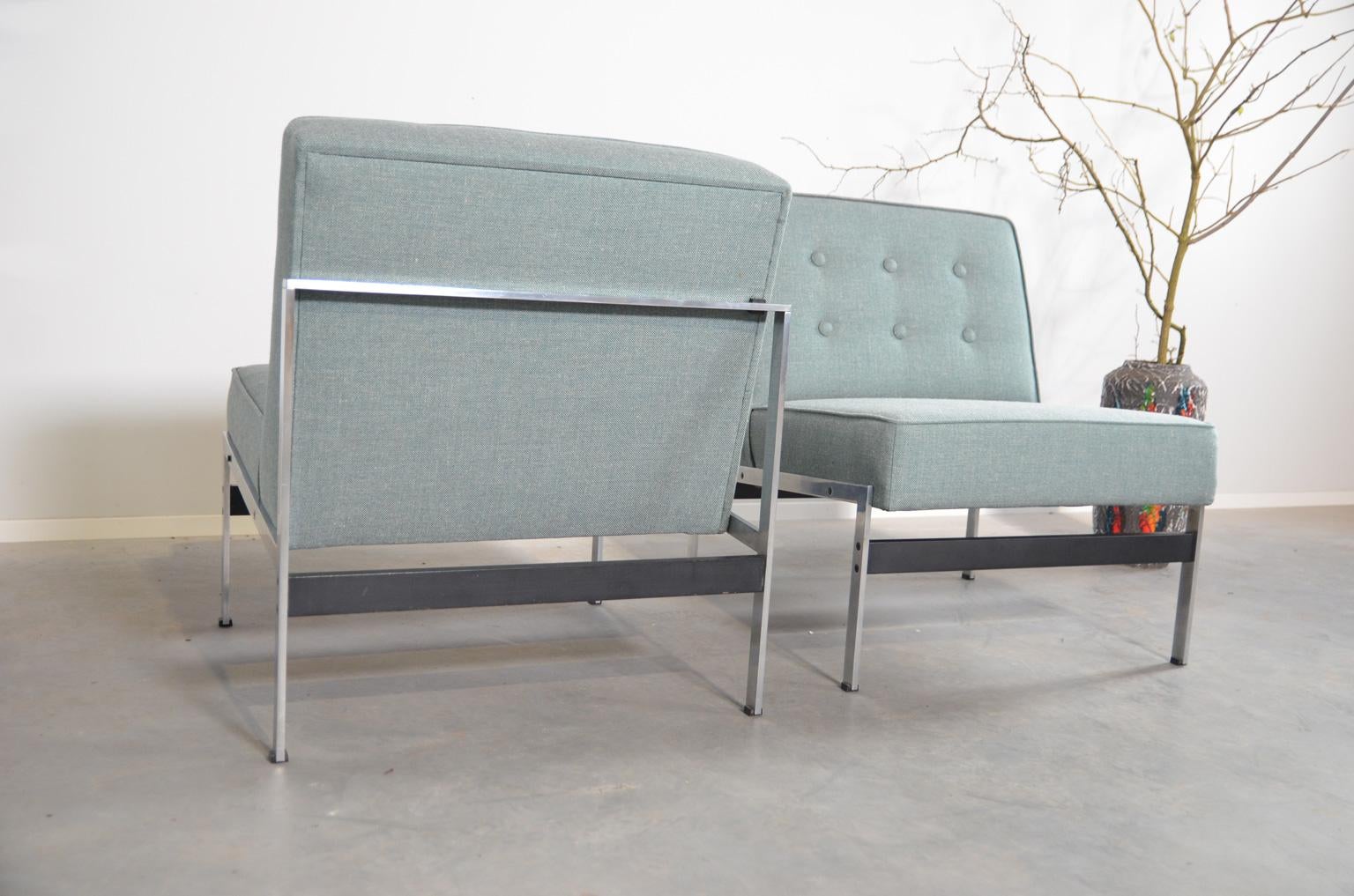 Fabric Set of two Midcentury Kho Liang Ie 020 Easy Chairs for Artifort
