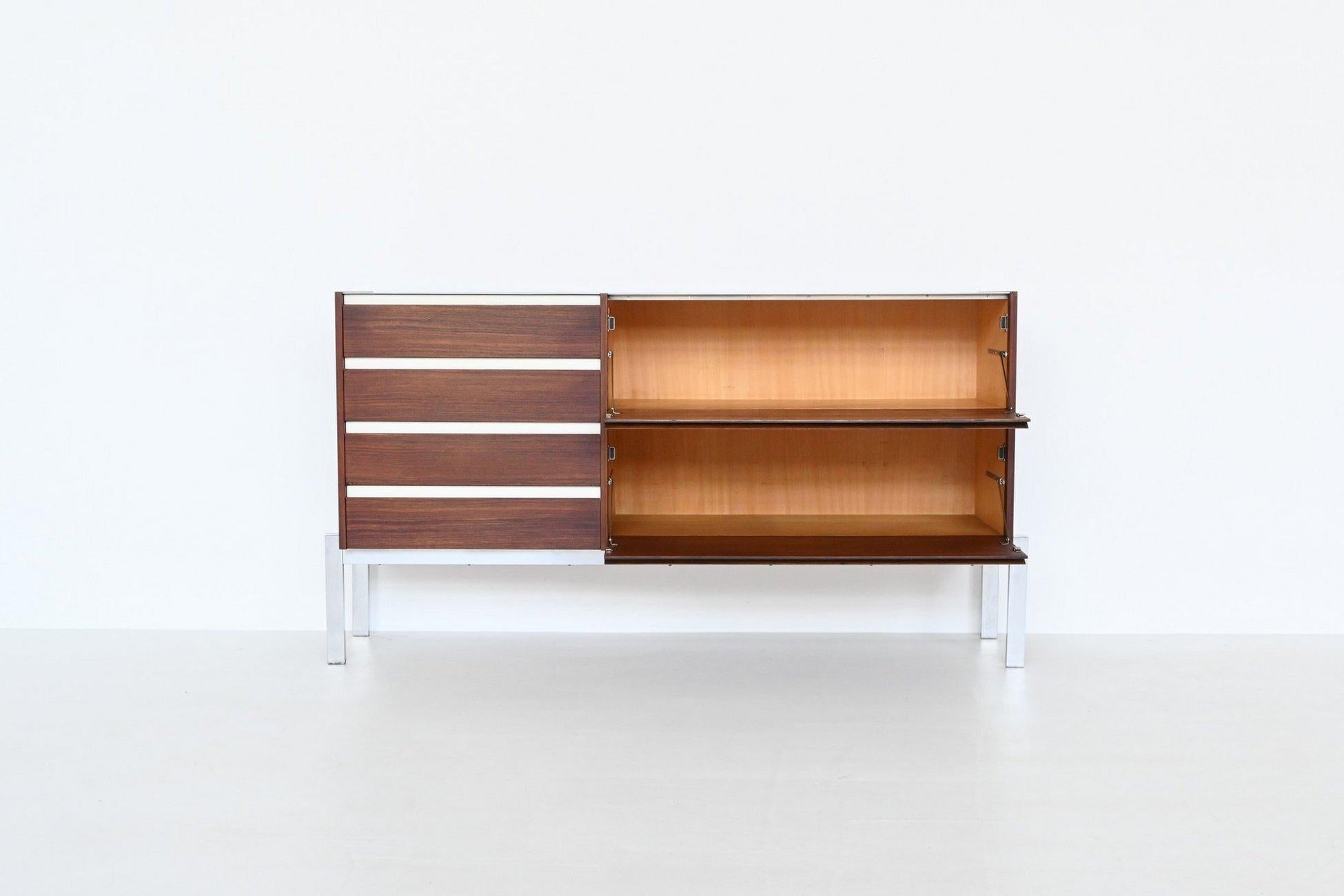 Mid-Century Modern Kho Liang Ie and Wim Crouwel sideboard in teak Fristho The Netherlands 1957 For Sale