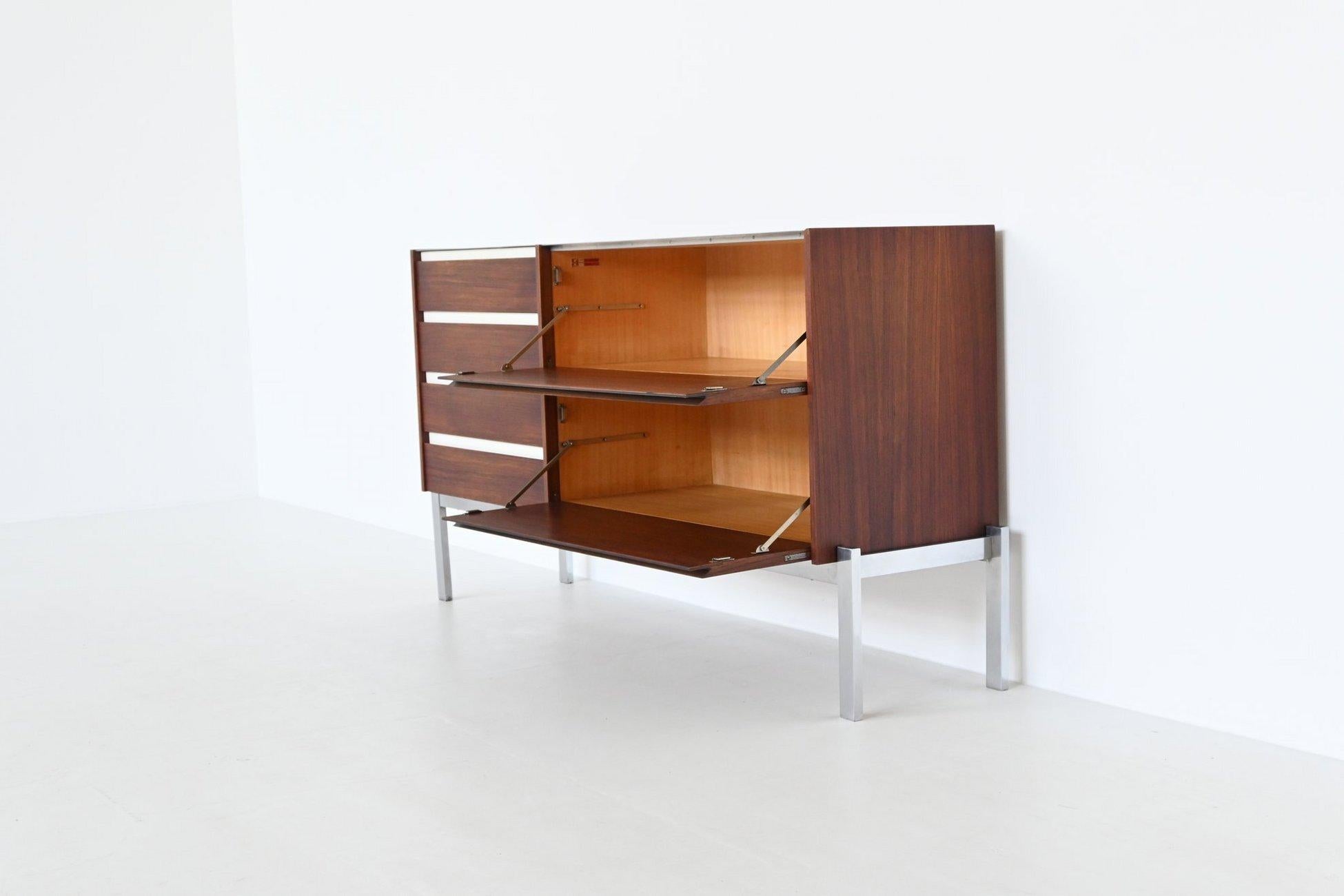 Kho Liang Ie and Wim Crouwel sideboard in teak Fristho The Netherlands 1957 In Good Condition For Sale In Etten-Leur, NL