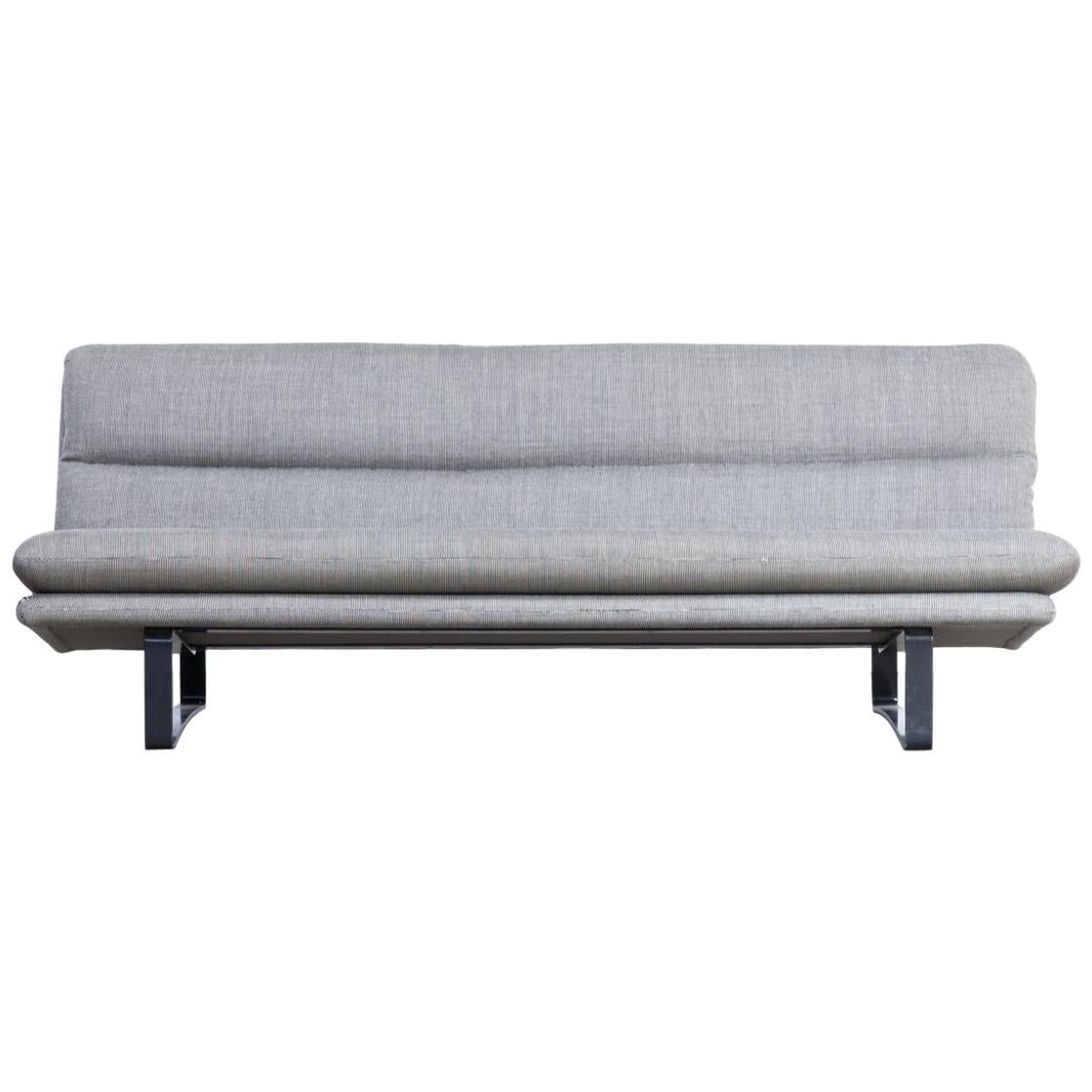 Kho Liang Ie C684 Grey Fabric Three Seat Sofa for Artifort For Sale