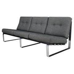  Kho Liang Ie for Artifort Bijenkorf Three-Seat Sofa Steel and Grey Upholstery