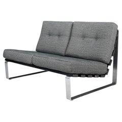 Kho Liang Ie for Artifort Bijenkorf Two-Seat Sofa Steel and Grey Upholstery