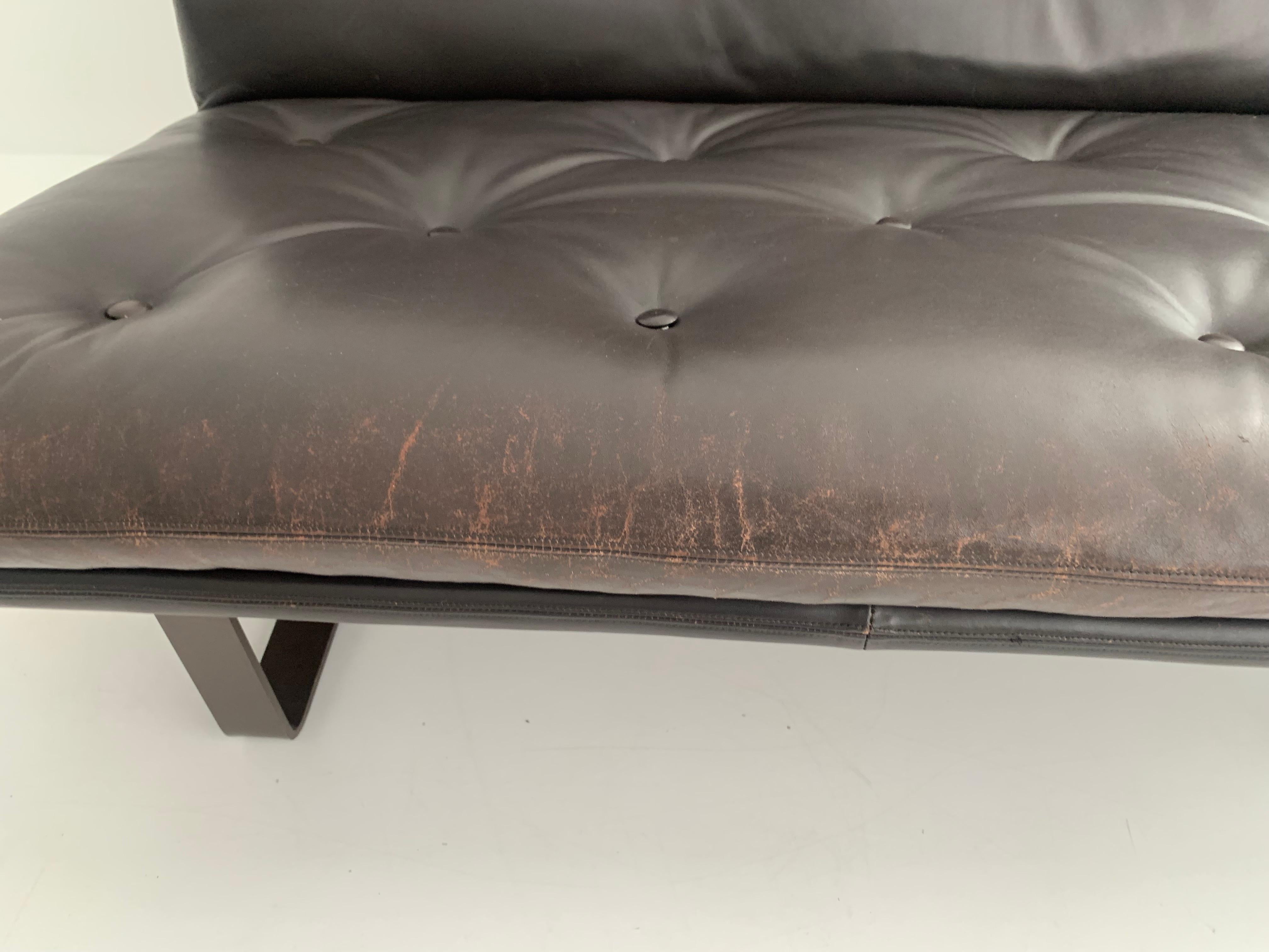 Kho Liang Ie for Artifort model C684 brown leather sofa, 1970’s 12