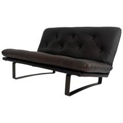 Kho Liang Ie for Artifort model C684 brown leather sofa, 1970’s