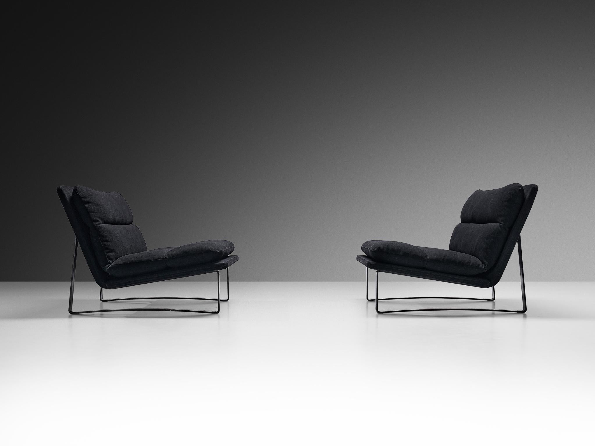 Dutch Kho Liang Ie for Artifort Sofas in Black Upholstery For Sale