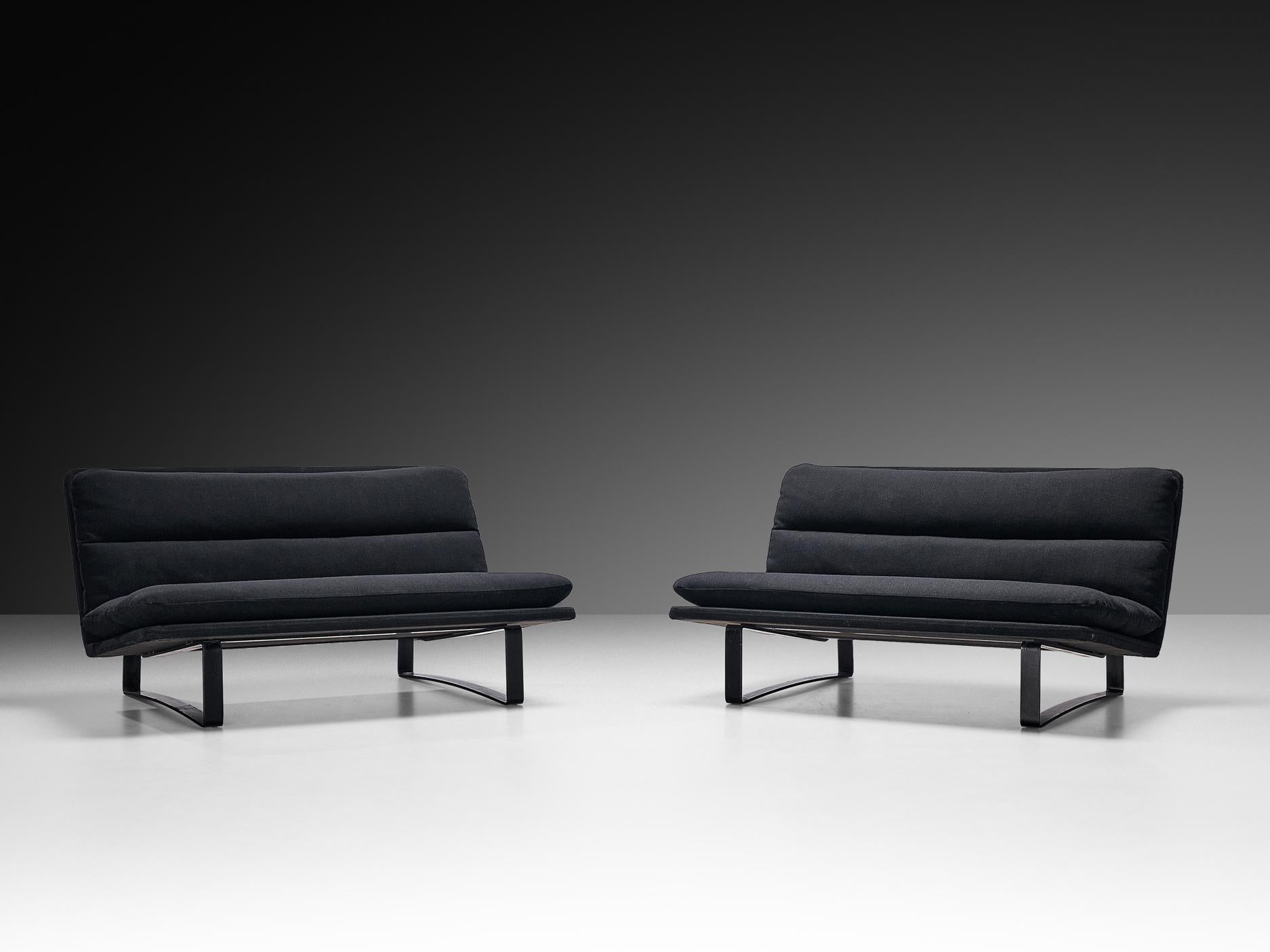 Kho Liang Ie for Artifort Sofas in Black Upholstery In Good Condition For Sale In Waalwijk, NL