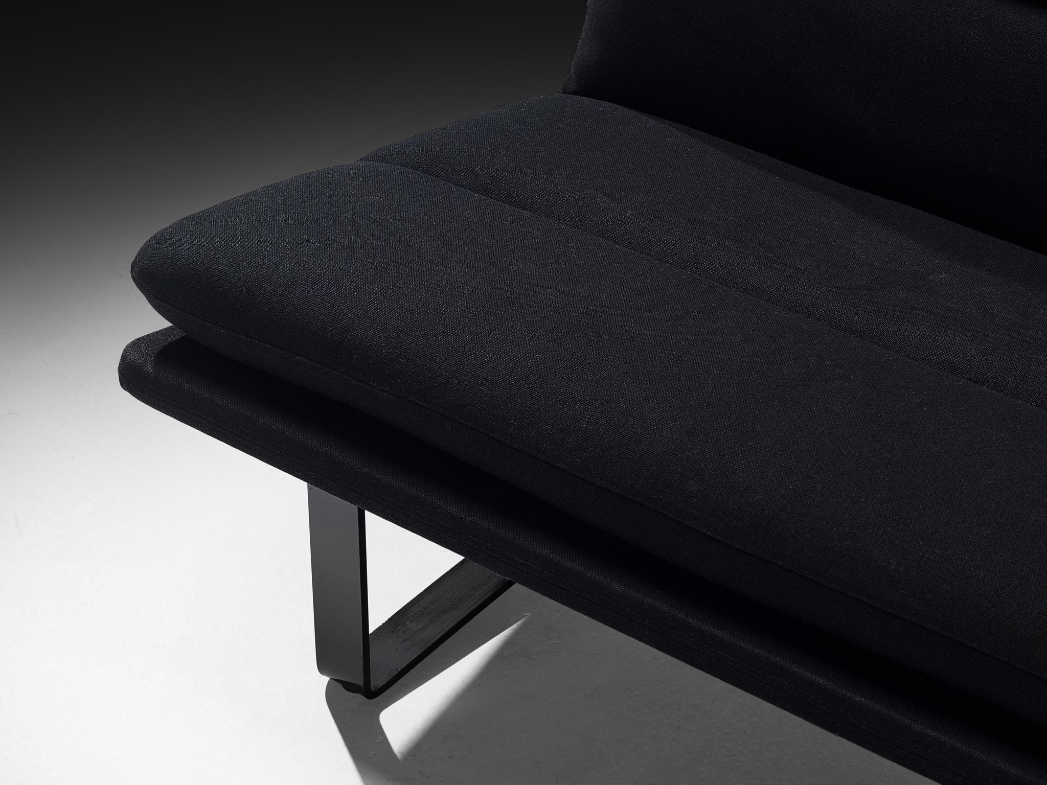 Mid-20th Century Kho Liang Ie for Artifort Sofas in Black Upholstery For Sale