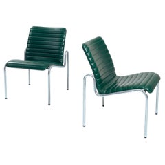 Kho Liang Ie Dutch modernism lounge chairs in green by Stabin, 1964 