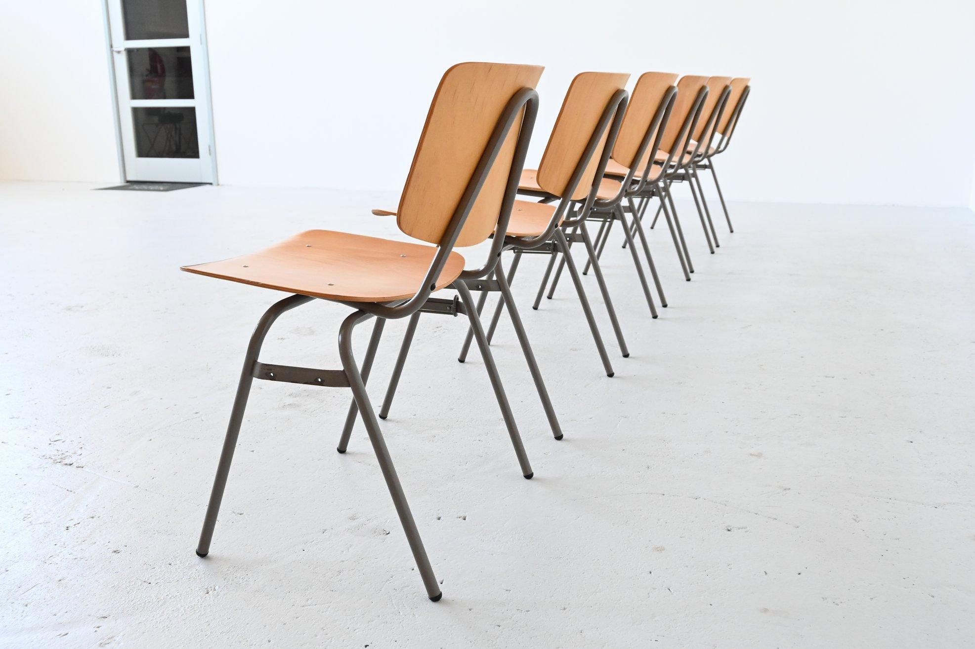 Mid-Century Modern Kho Liang Ie Model 305 Birch Stacking Chairs CAR Katwijk, the Netherlands, 1957