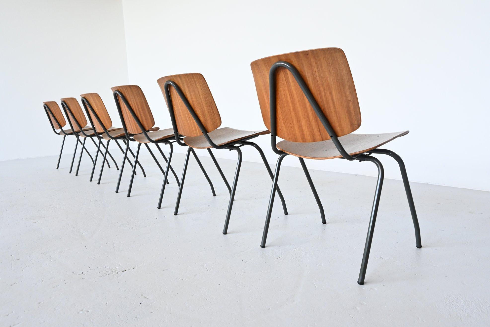 Mid-Century Modern Kho Liang Ie Model 305 Stacking Chairs CAR Katwijk, the Netherlands, 1957