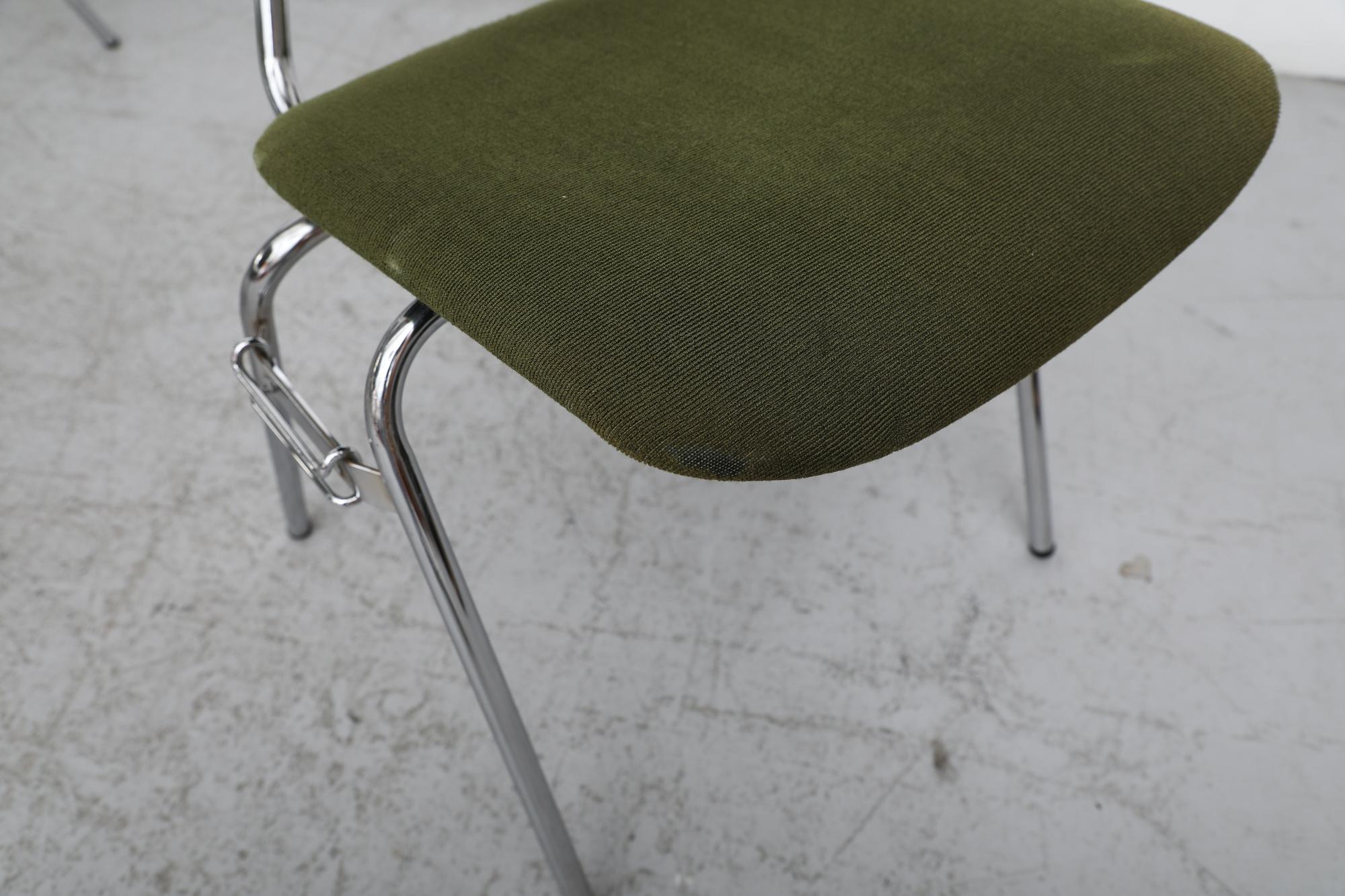 Mid-20th Century Kho Liang Ie ‘Model 395 B/Z’ Green Stacking Chairs with Armrests For Sale